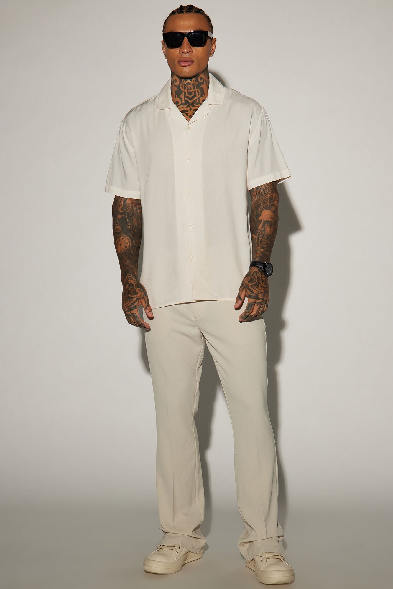Dawson Relaxed Short Sleeve Cuban Collar Shirt - OffWhite