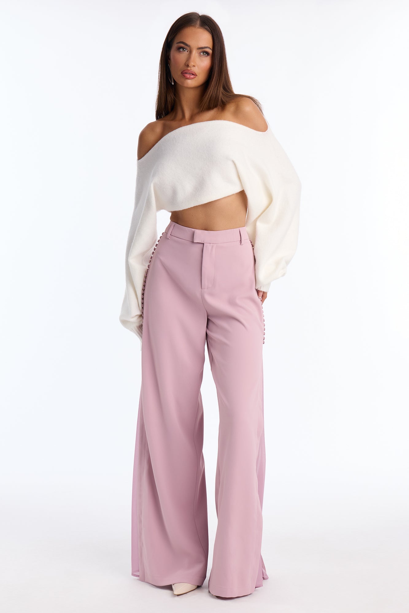 All In The Details Pleated Trouser Pant 33″ - Orchid
