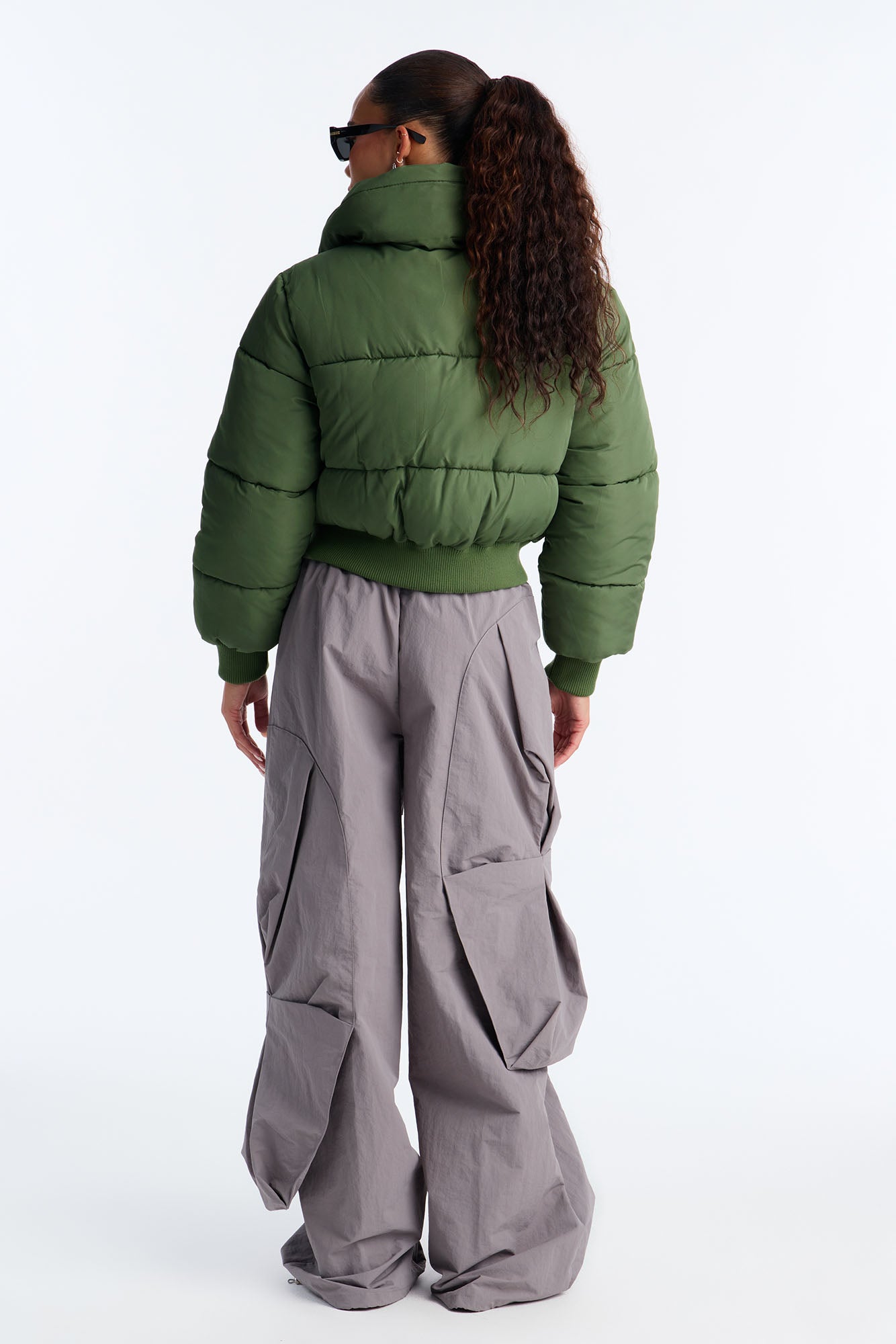 Cold Front Nylon Puffer Jacket - Olive