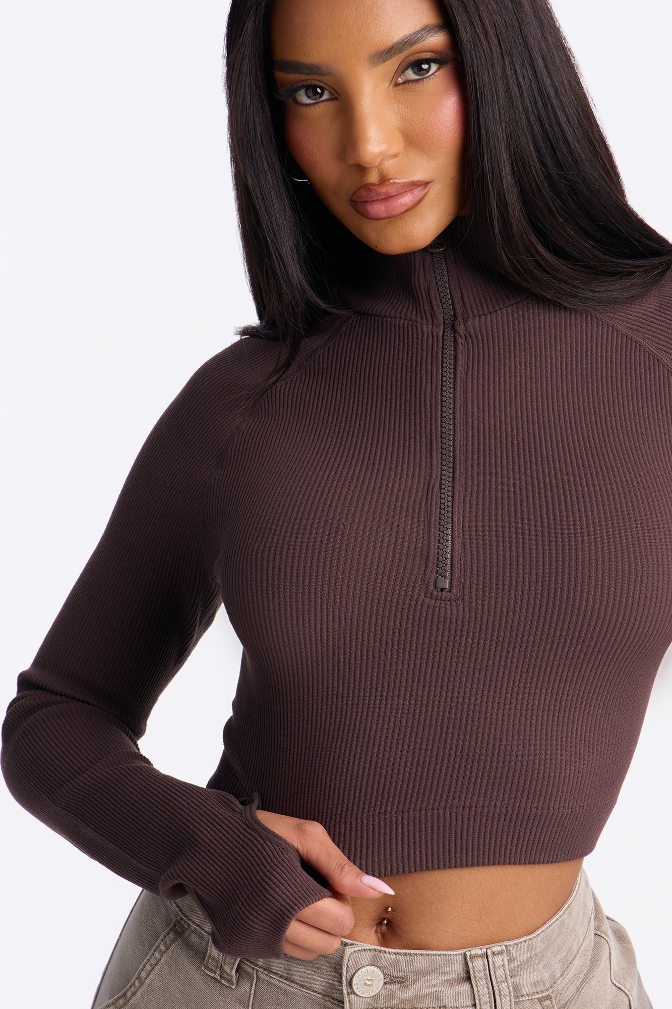Get Like Me Seamless Top - Brown