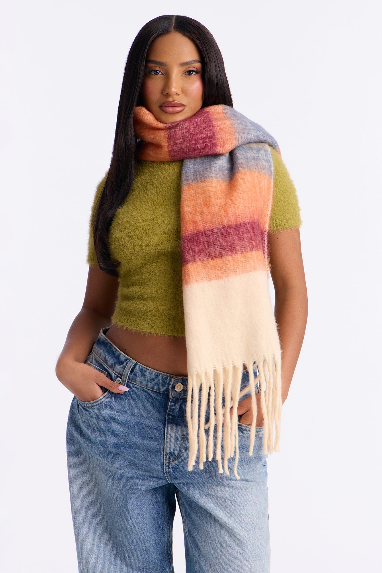 Sipping Lattes Scarf - Orange/combo