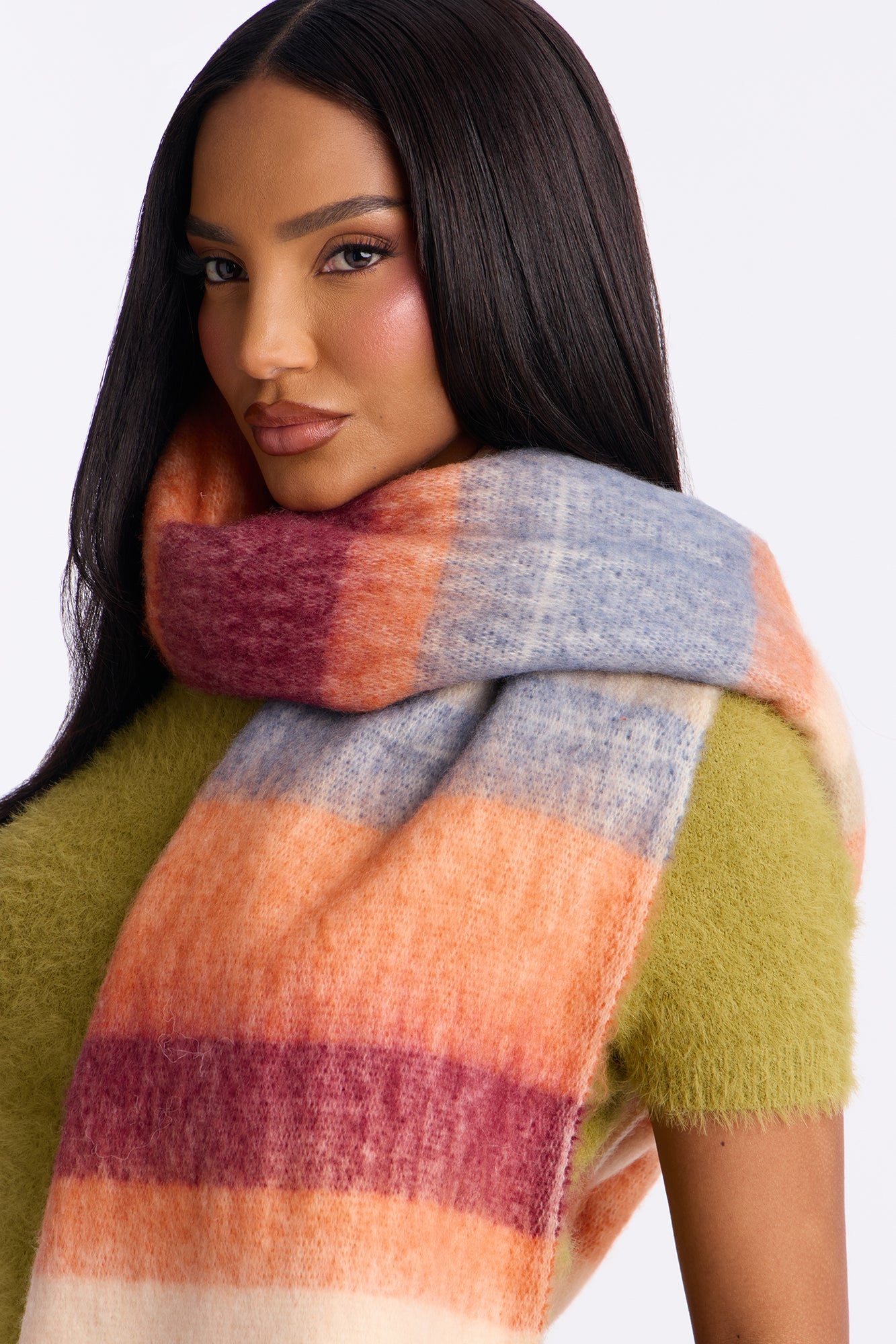 Sipping Lattes Scarf - Orange/combo