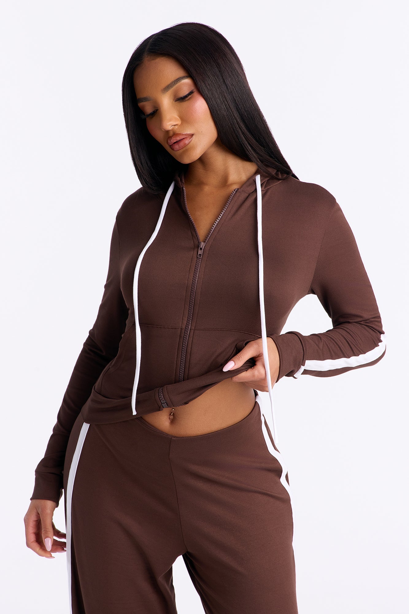 Tennis Courts Wide Leg Pant Set - Chocolate
