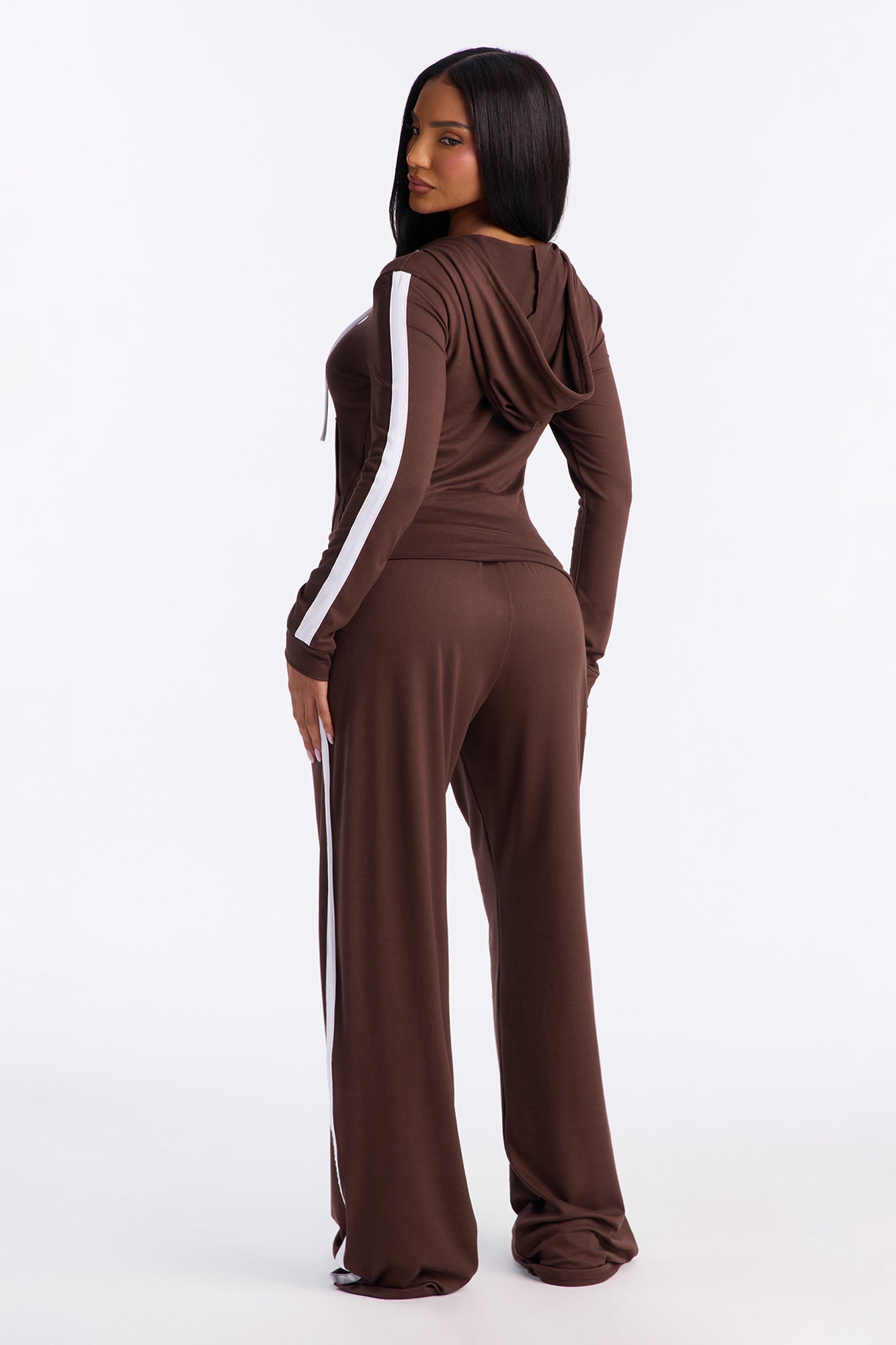 Tennis Courts Wide Leg Pant Set - Chocolate