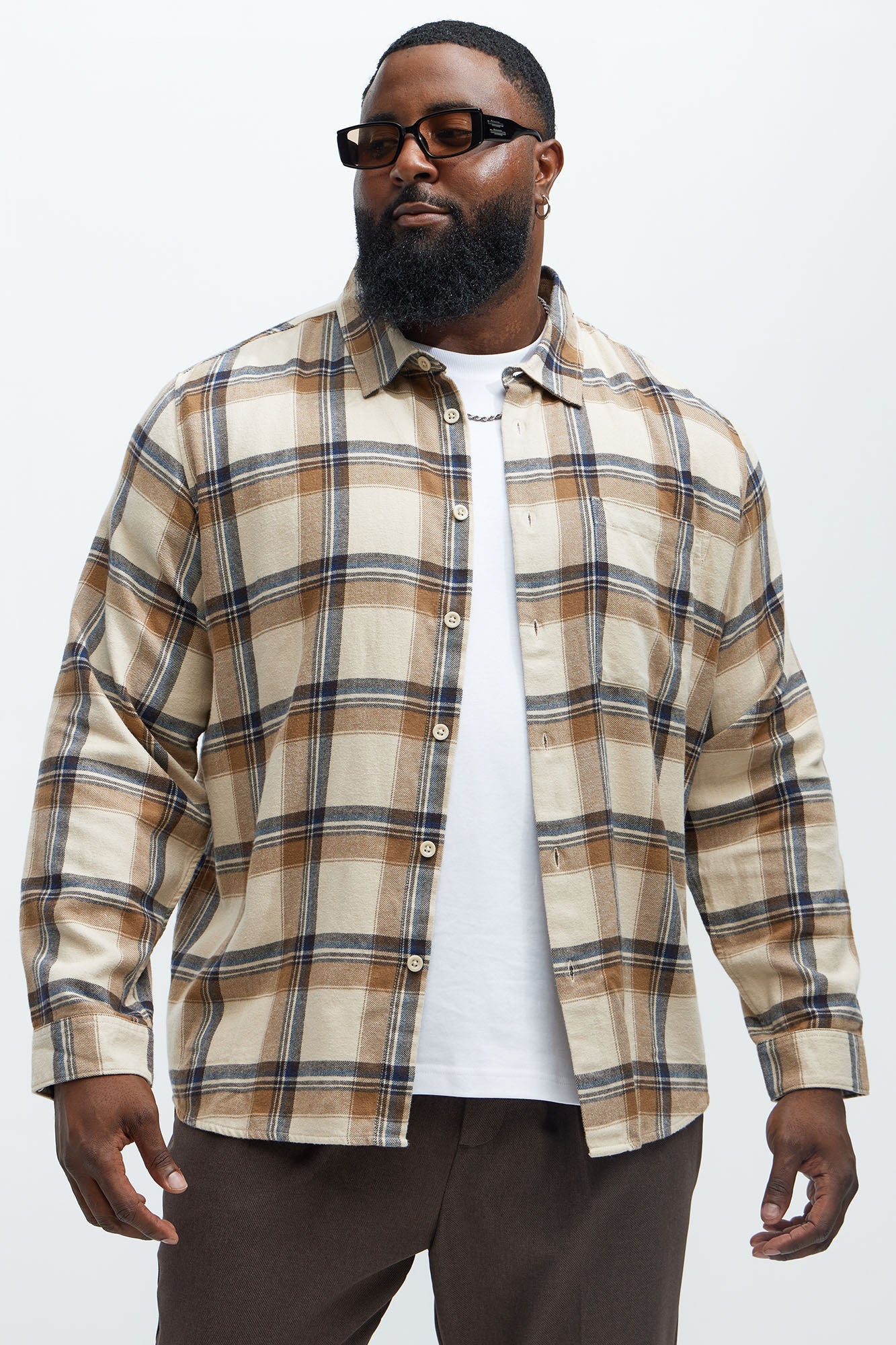 Sayward Flannel Shirt - Tan/Multi