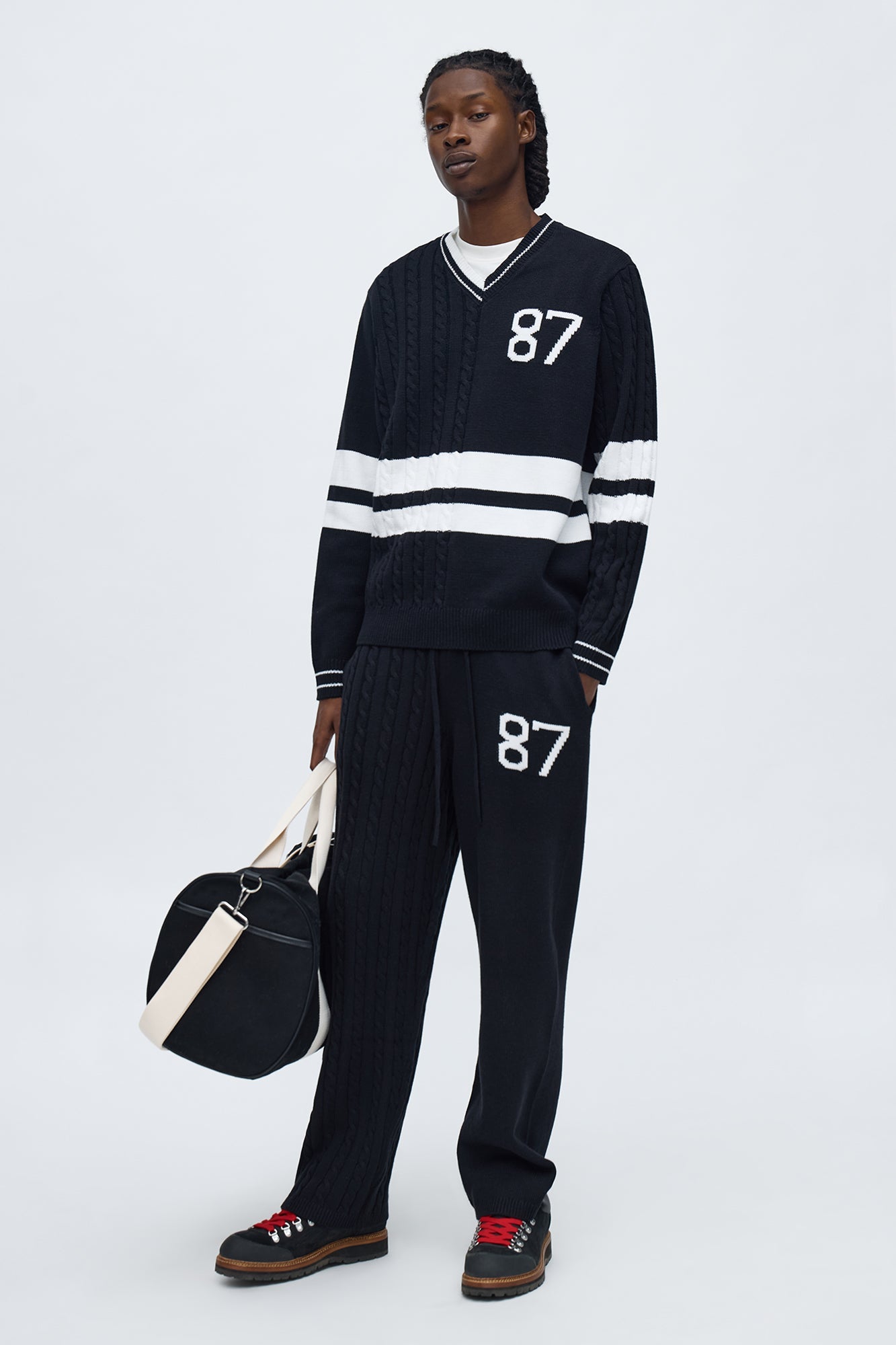 Preppy Life Sweater Knit Pant - Black/combo