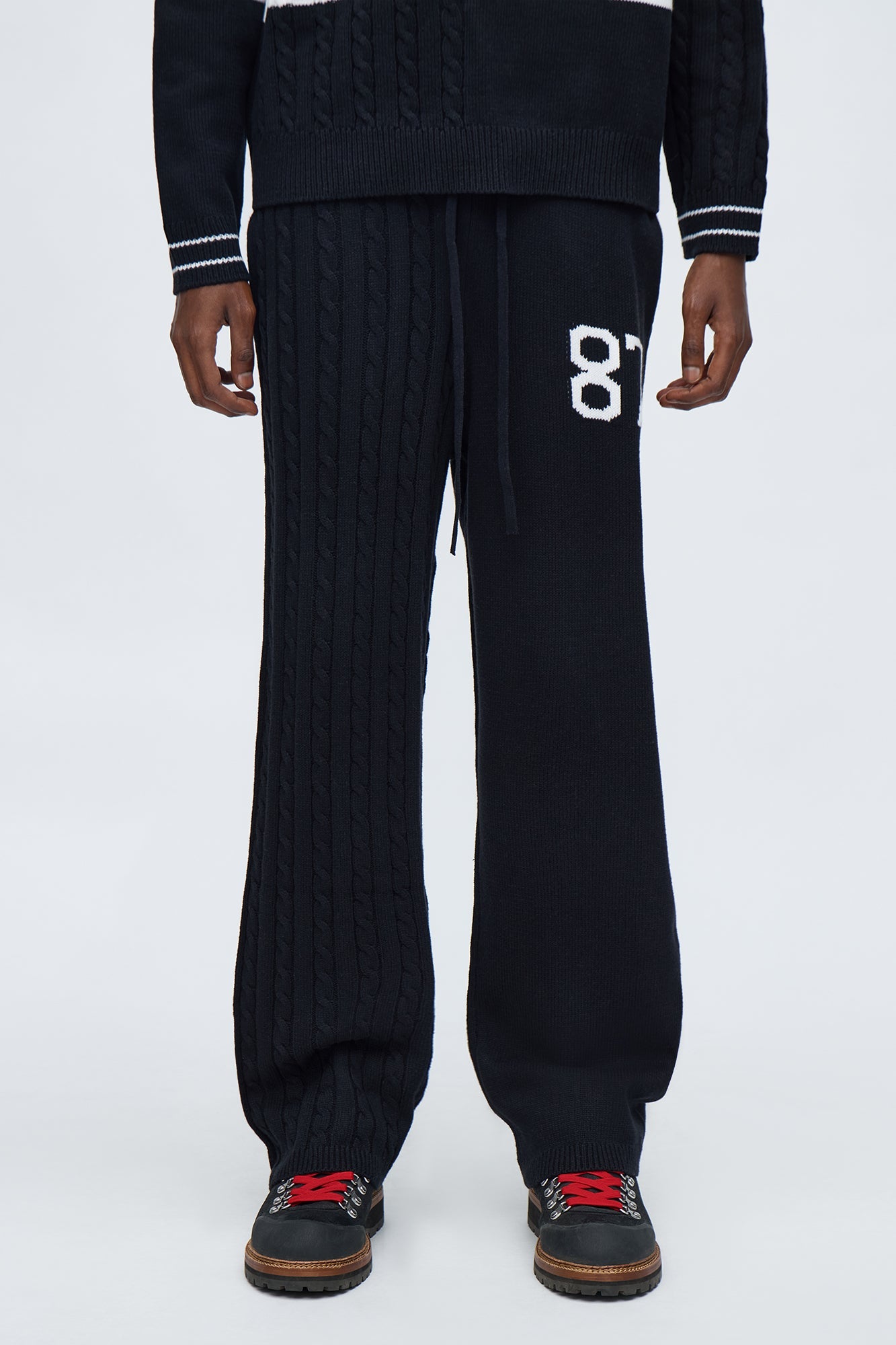 Preppy Life Sweater Knit Pant - Black/combo