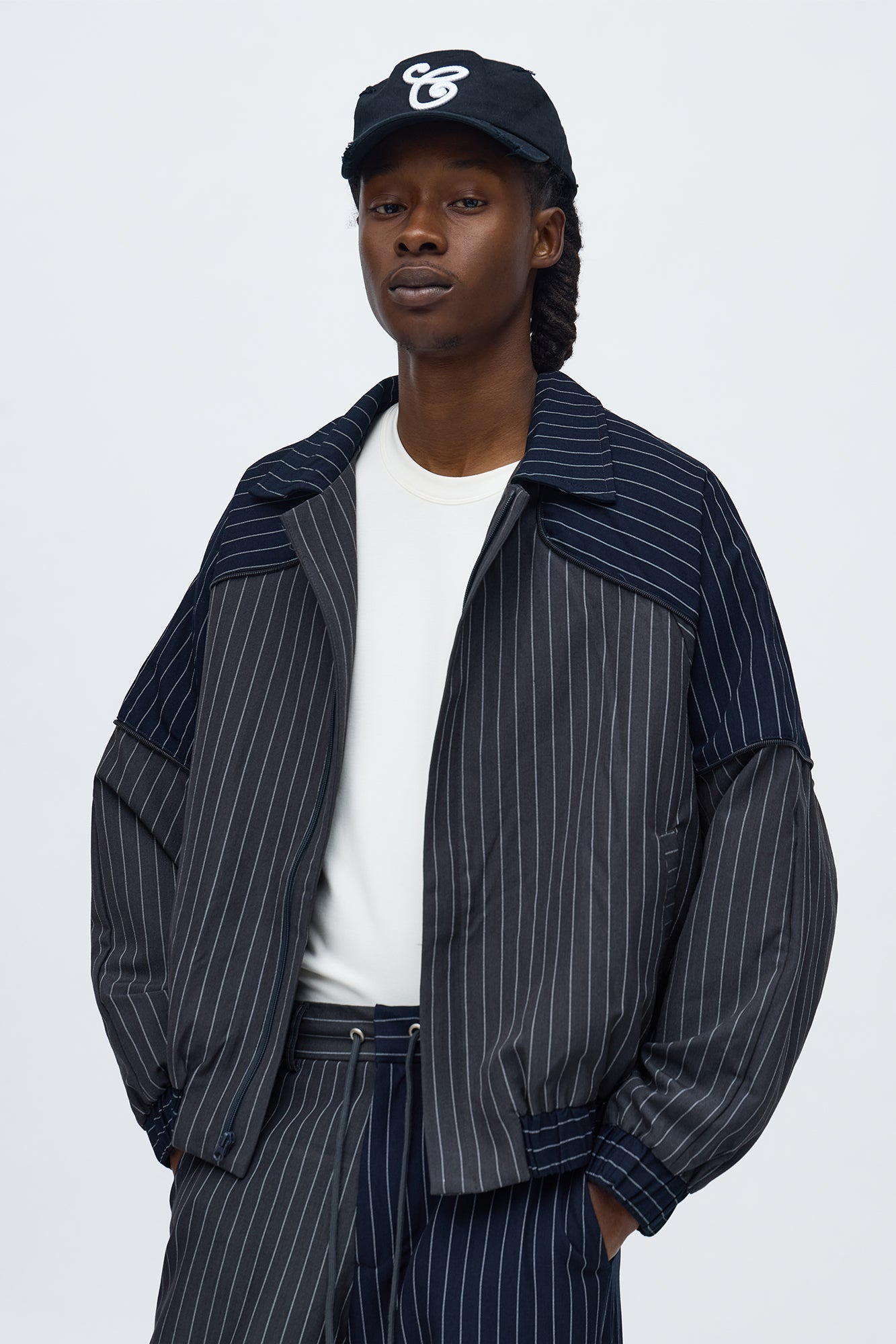 Too Easy Formal Bomber Jacket - Grey/combo