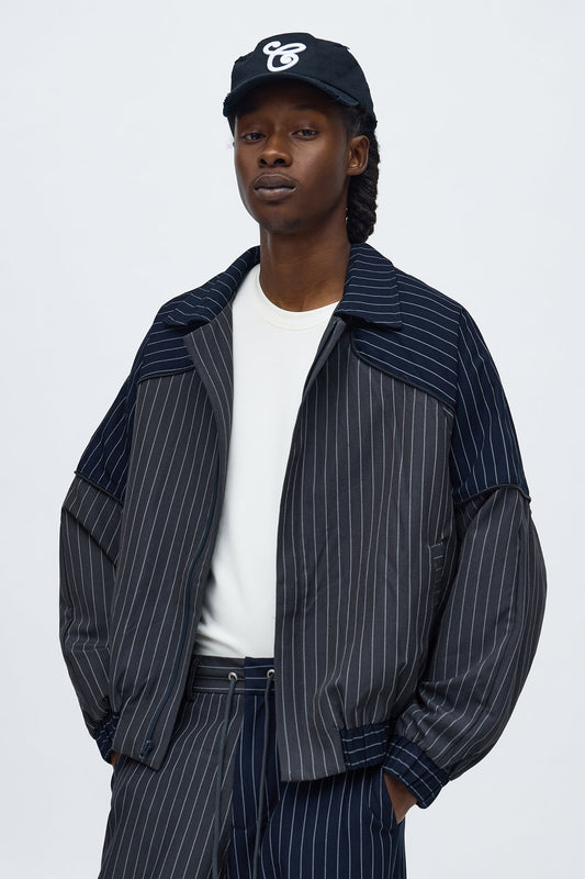 Too Easy Formal Bomber Jacket - Grey/combo