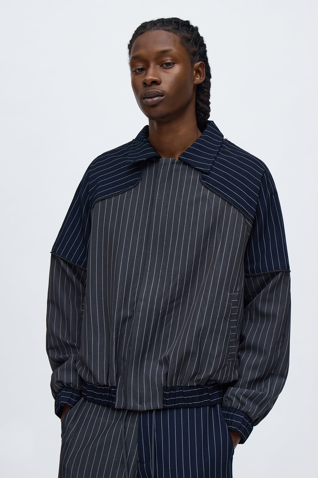 Too Easy Formal Bomber Jacket - Grey/combo