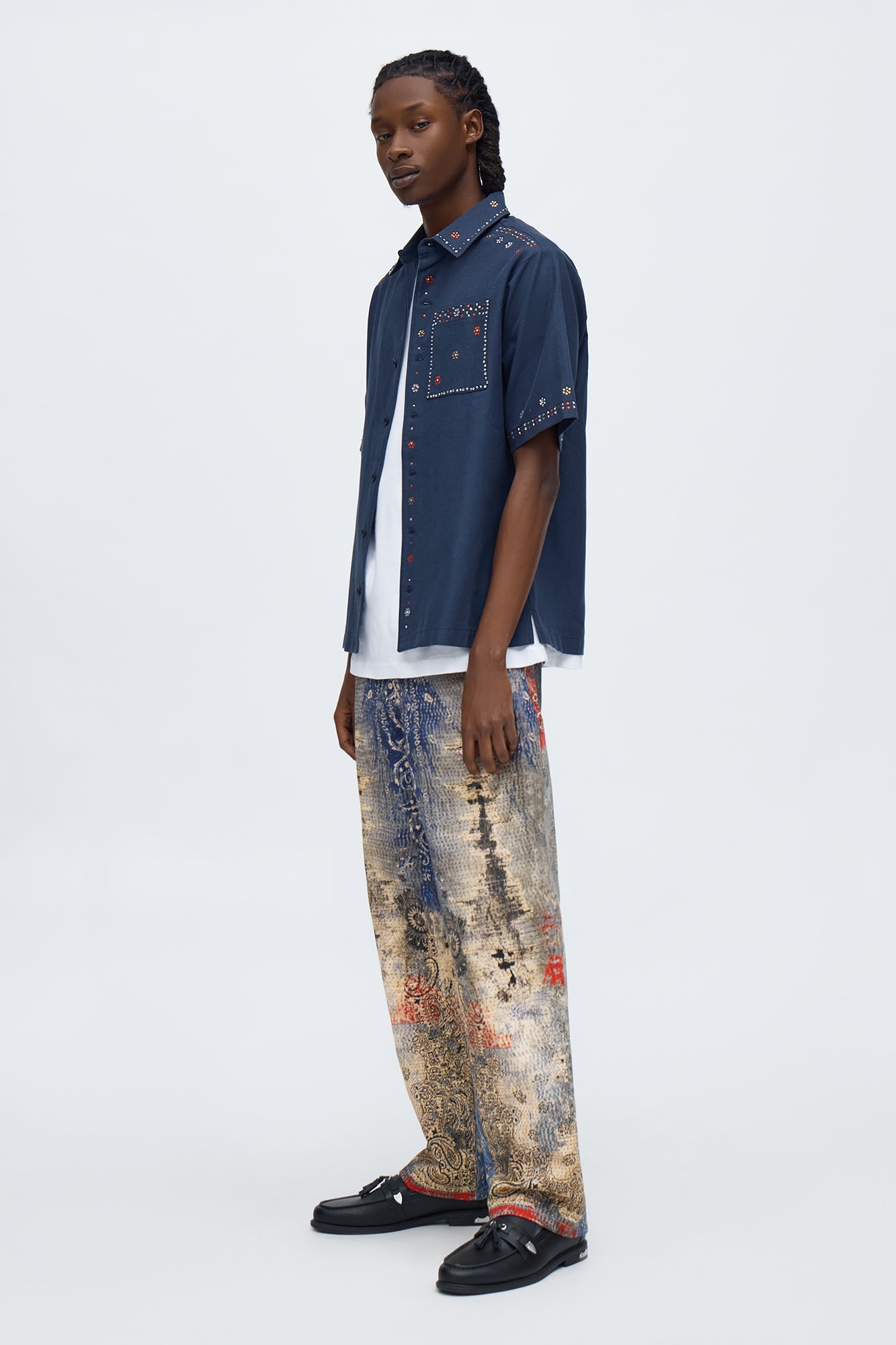 Straight Bandana Duality Printed Pants - Multi Color