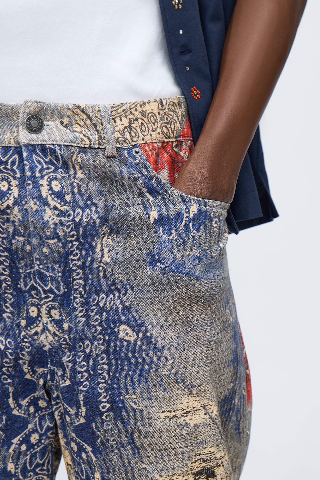 Straight Bandana Duality Printed Pants - Multi Color