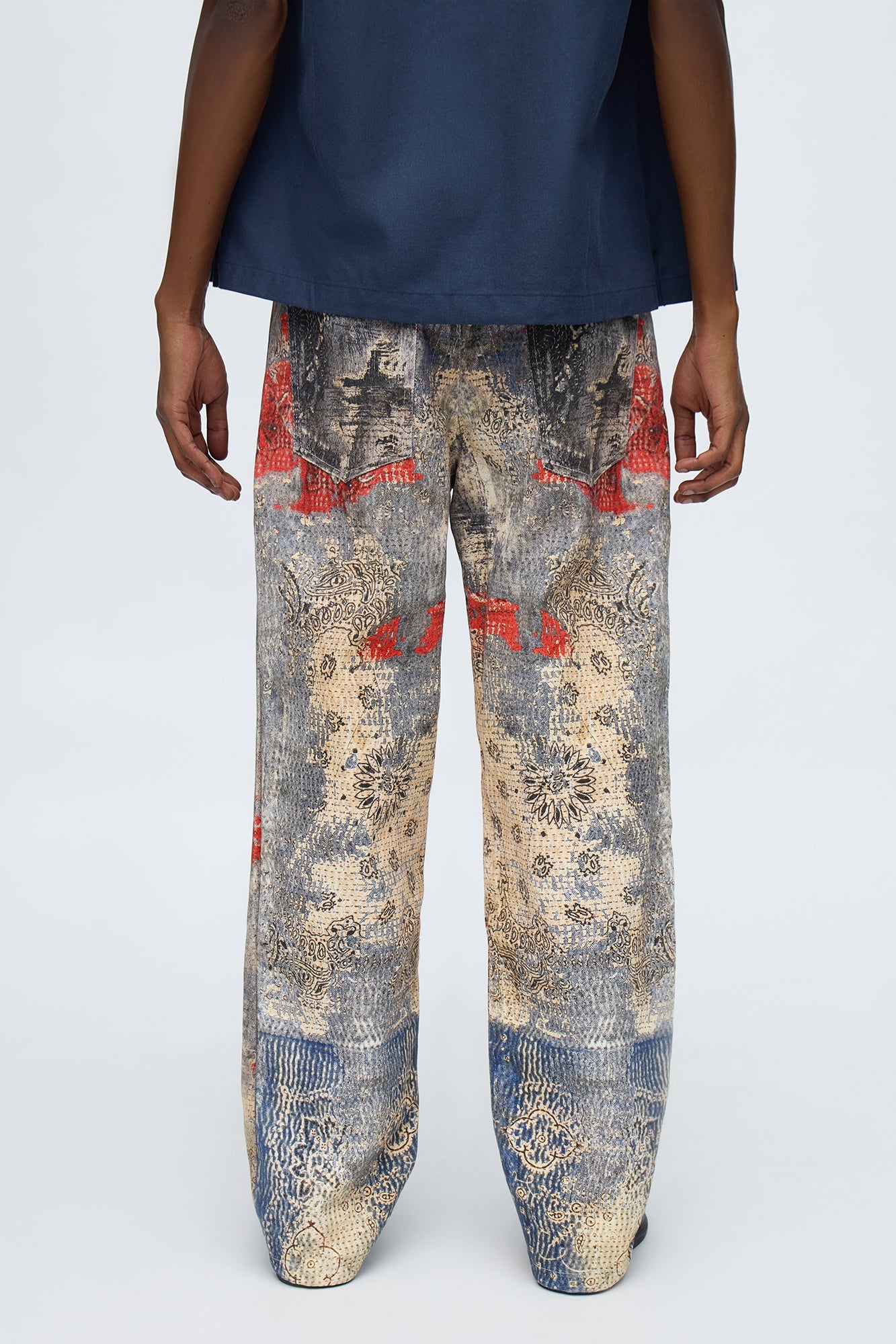 Straight Bandana Duality Printed Pants - Multi Color