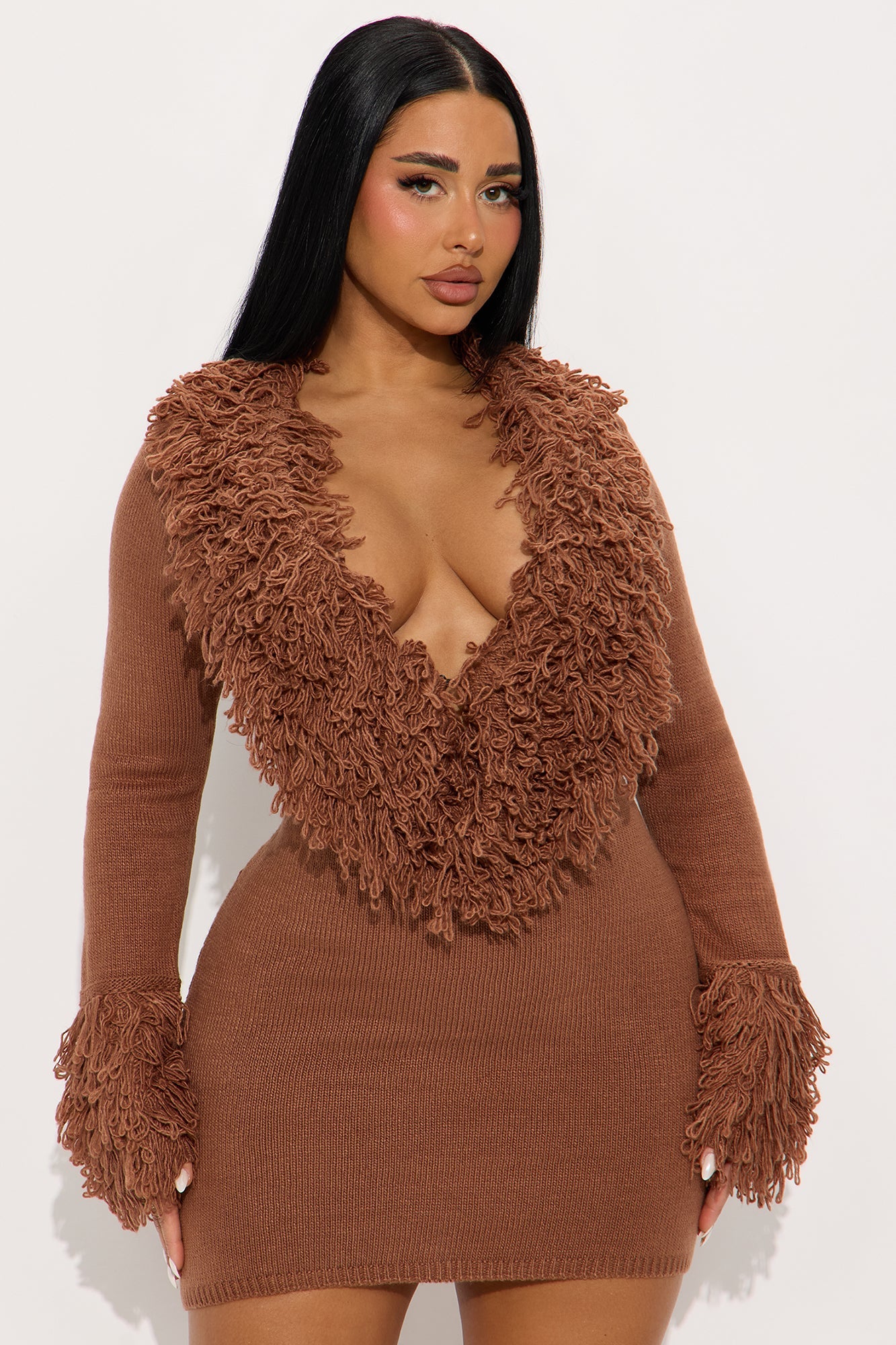 Chi Sweater Mini Dress - Mocha