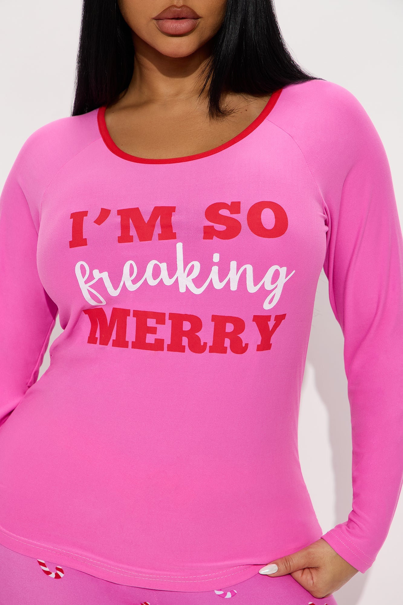 So Merry Long Sleeve PJ Jogger Set - Pink