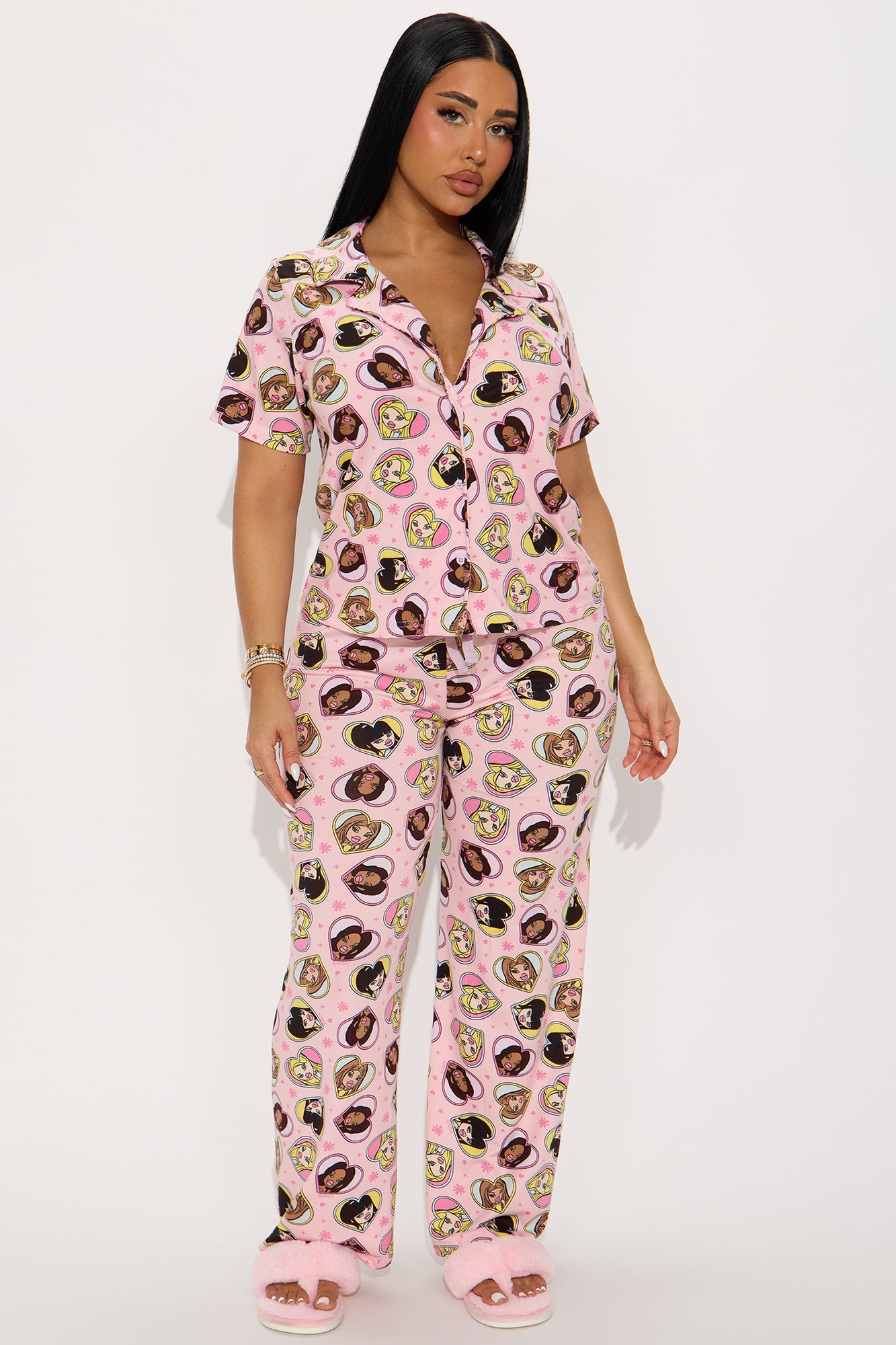 Bratz Heart Toss PJ Pant Set - Pink/combo