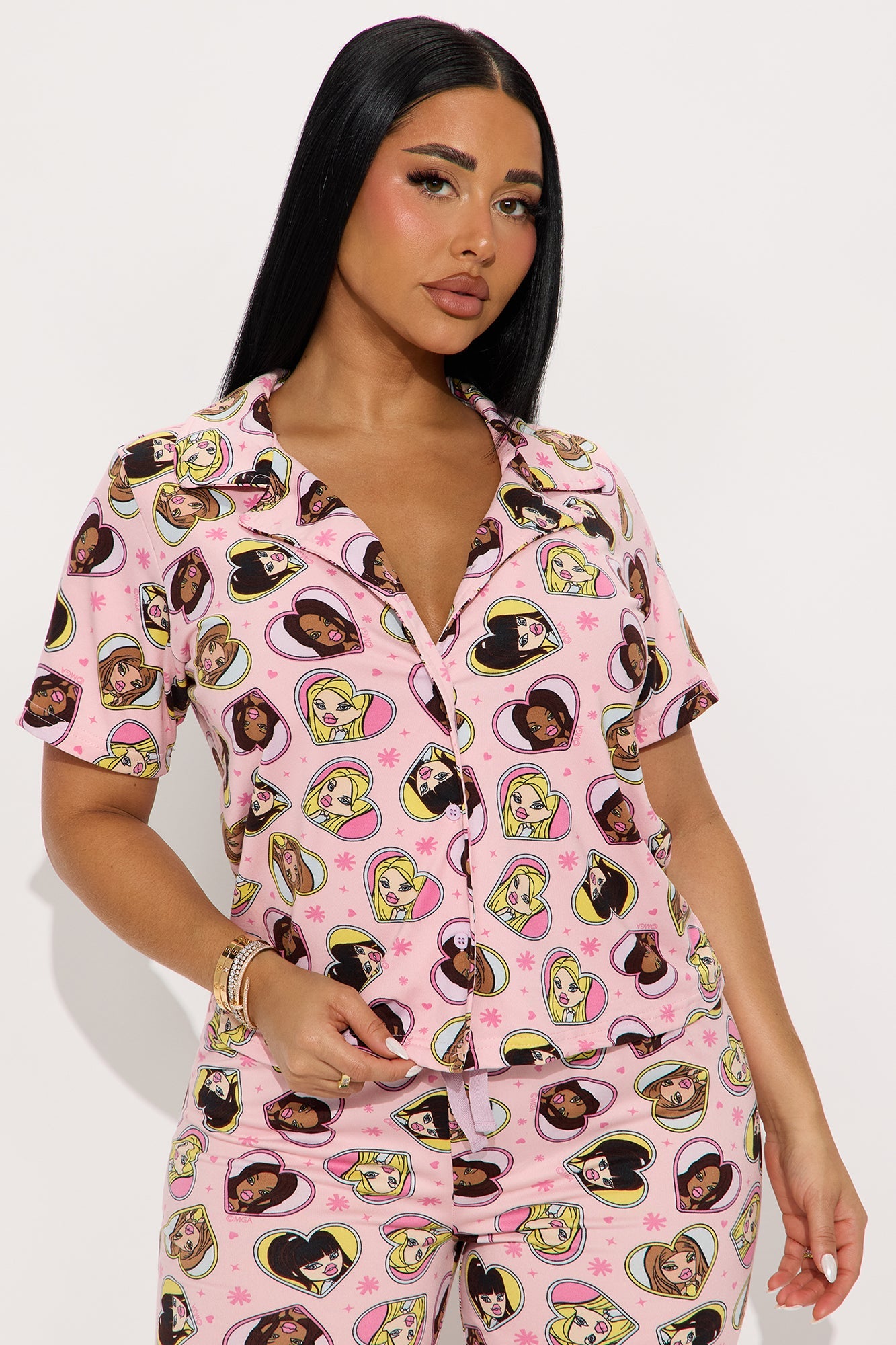 Bratz Heart Toss PJ Pant Set - Pink/combo