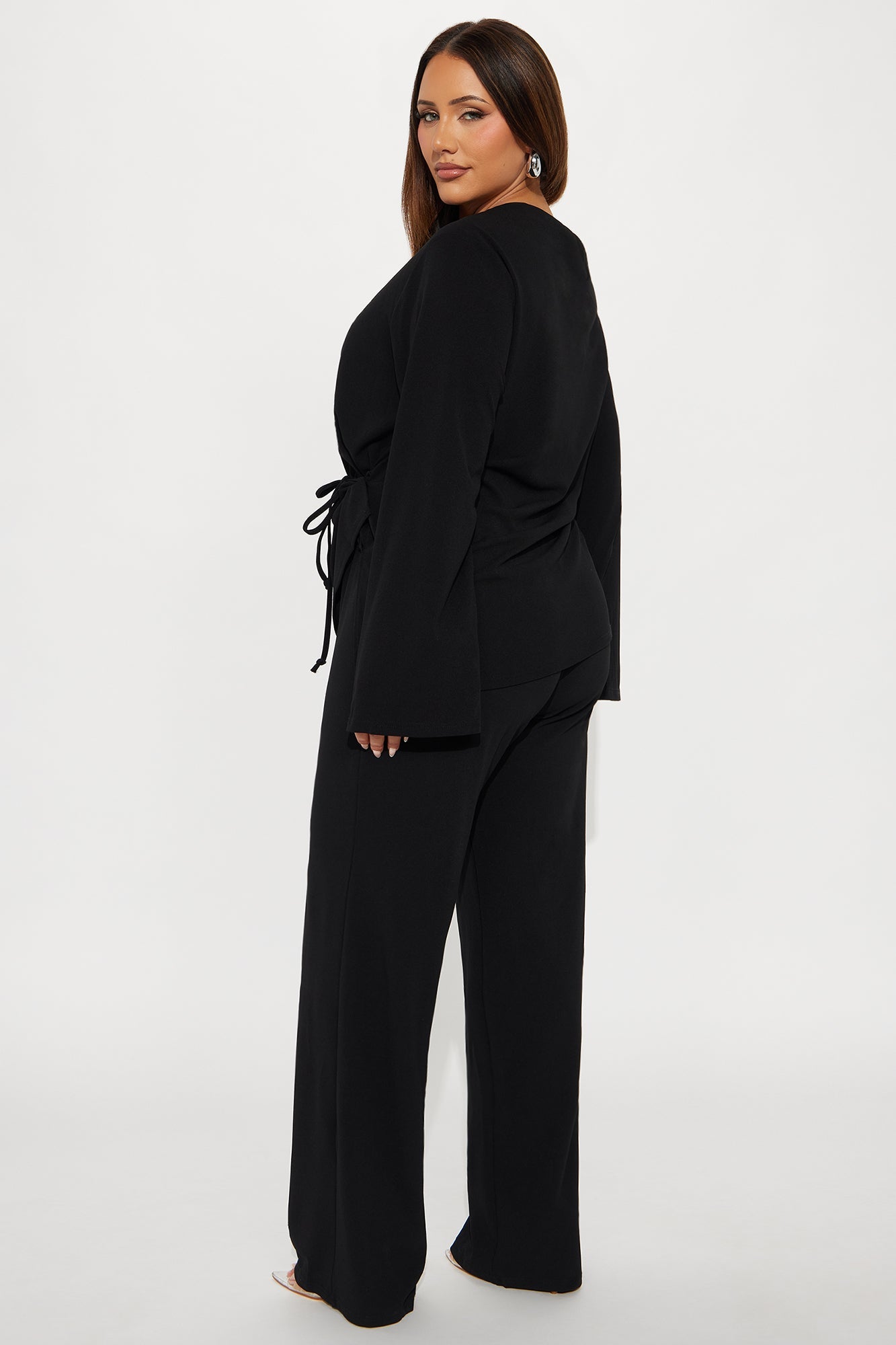 Gemma Off Shoulder Pant Set - Black