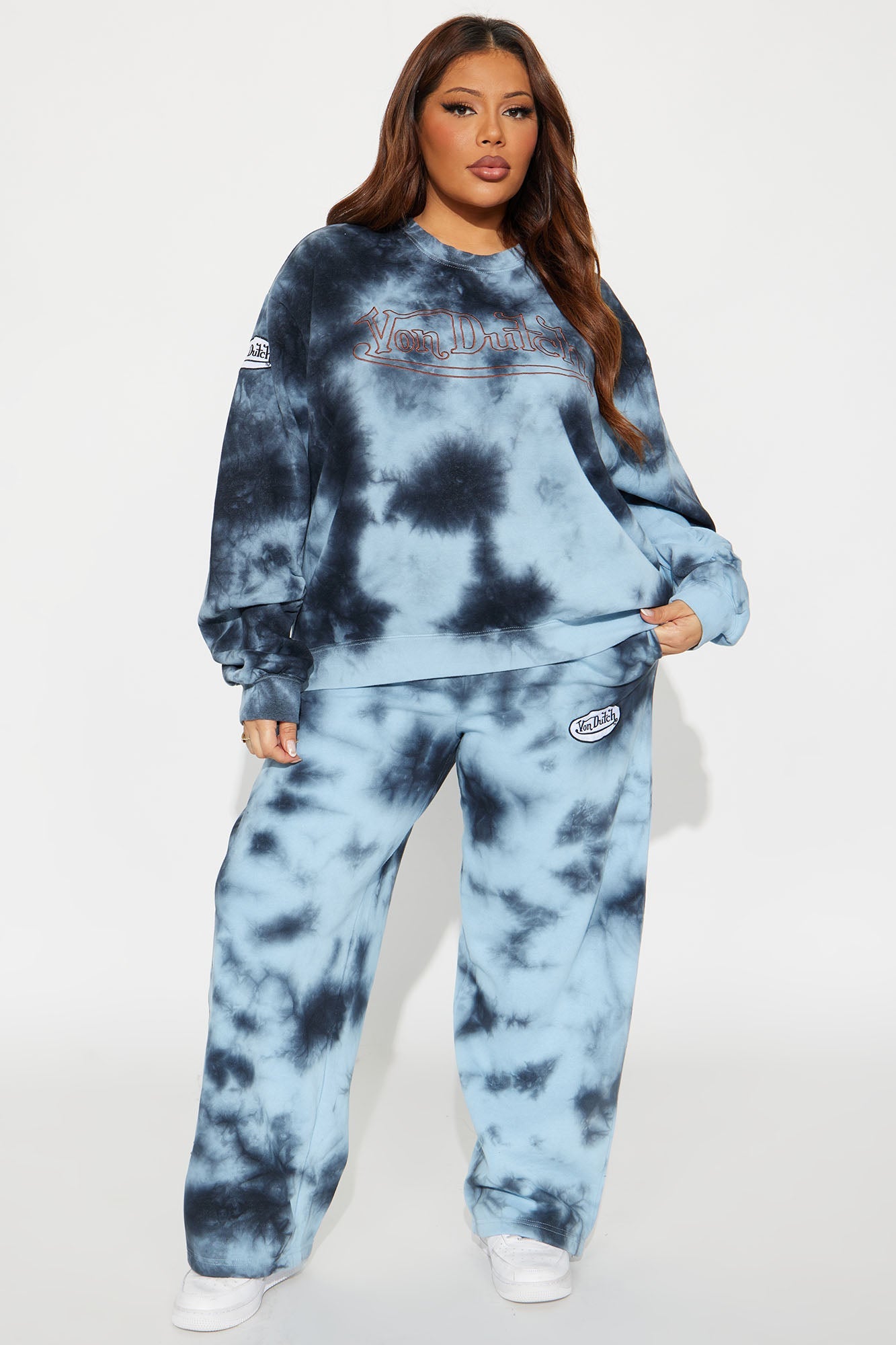 Von Dutch Mineral Washed Crewneck Sweatshirt - Navy Wash