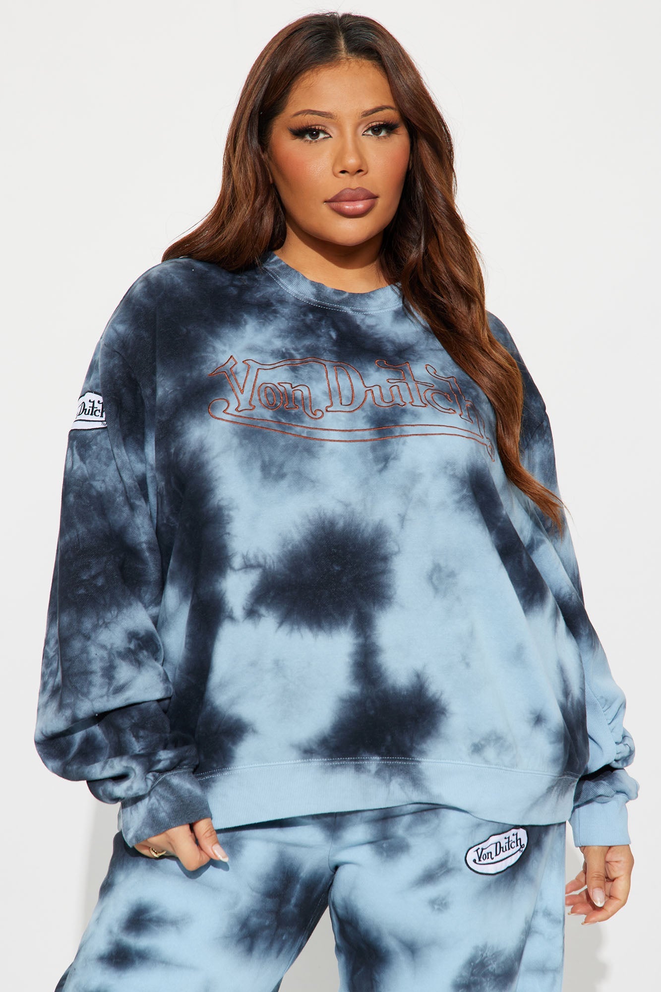 Von Dutch Mineral Washed Crewneck Sweatshirt - Navy Wash