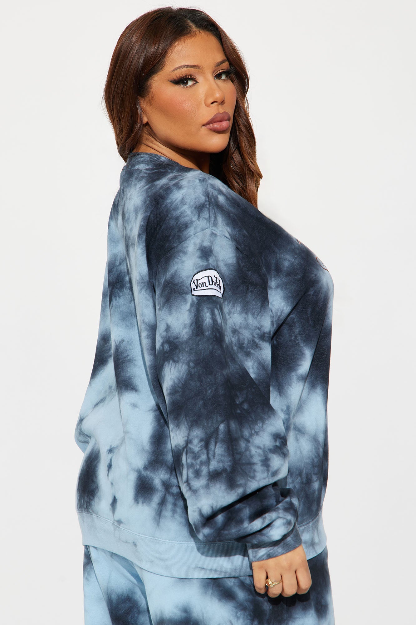 Von Dutch Mineral Washed Crewneck Sweatshirt - Navy Wash