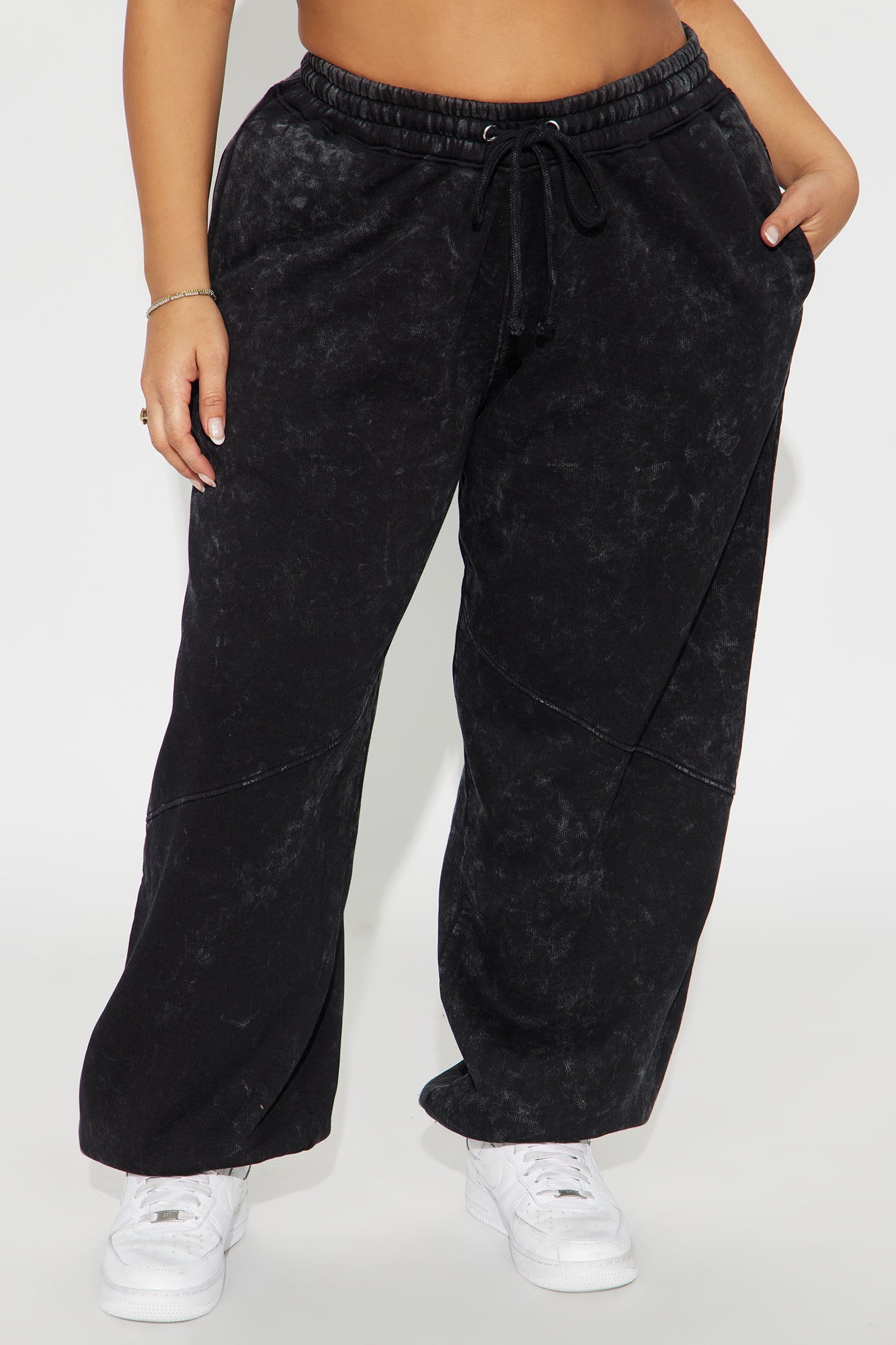 Kathleen Washed Fleece Lounge Jogger - Charcoal