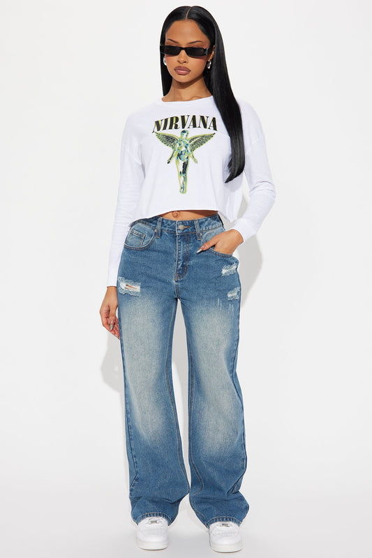 Beginning To Wonder Non Stretch Straight Leg Jeans - Medium Wash