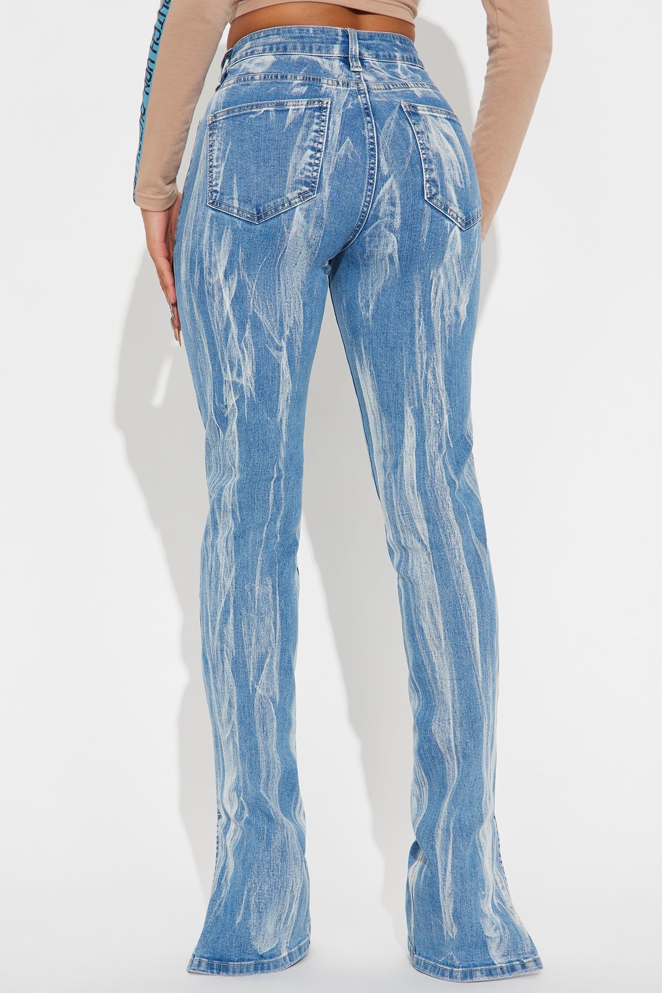 Faded Love Stacked Stretch Slim Jeans - Medium Blue Wash