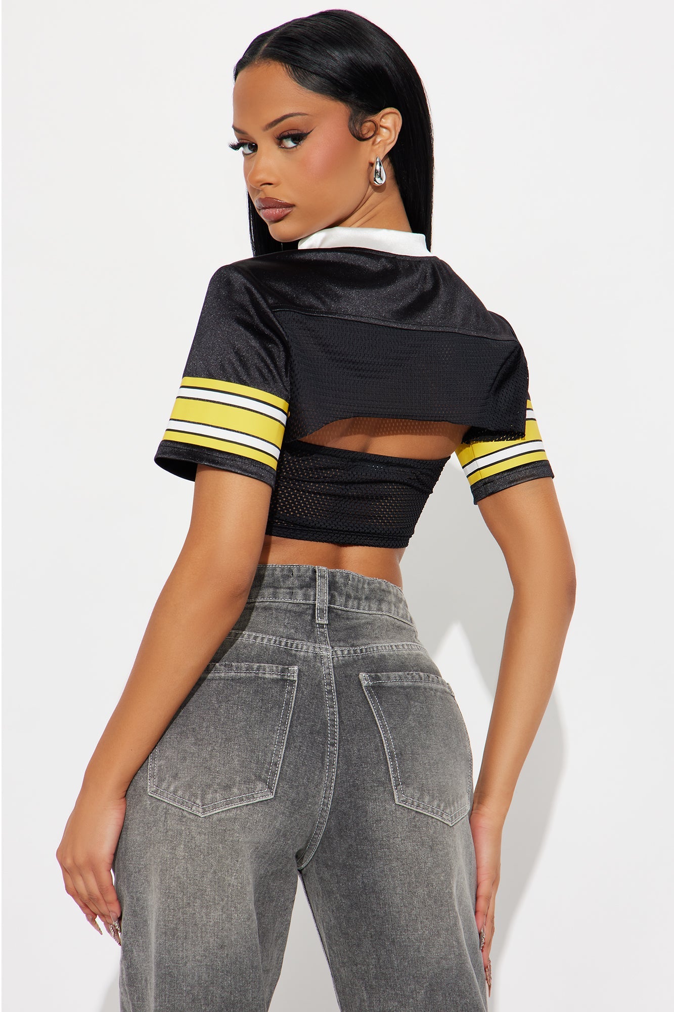 #4 Game Day 2 Piece Cropped Jersey - Black
