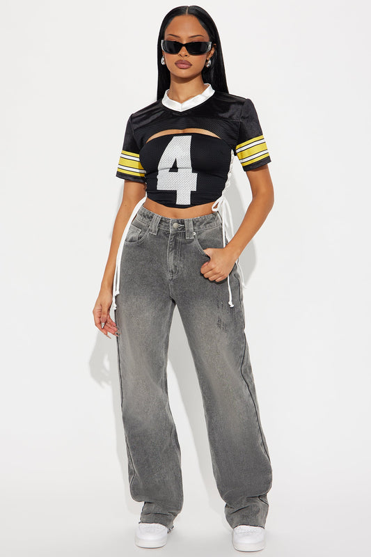 Make Them Wonder Straight Leg Jeans - Grey