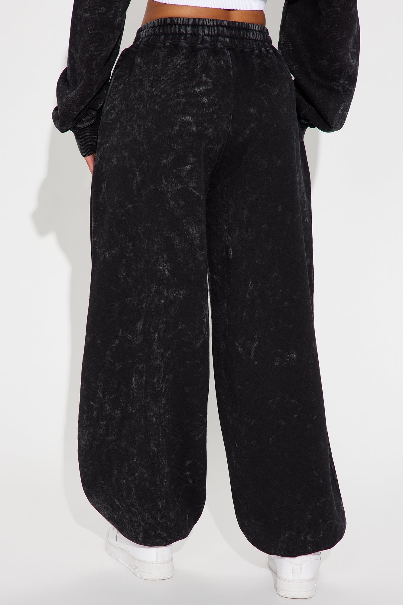 Kathleen Washed Fleece Lounge Jogger - Charcoal