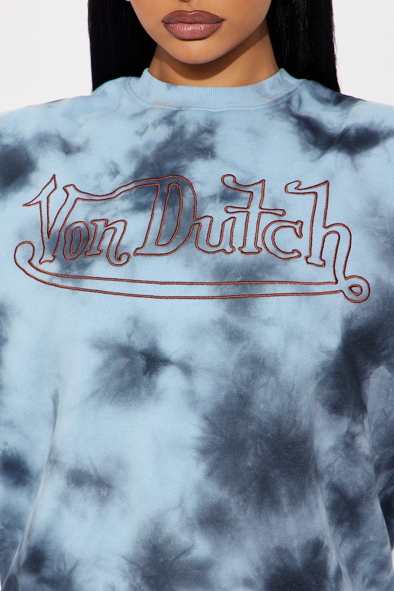 Von Dutch Mineral Washed Crewneck Sweatshirt - Navy Wash
