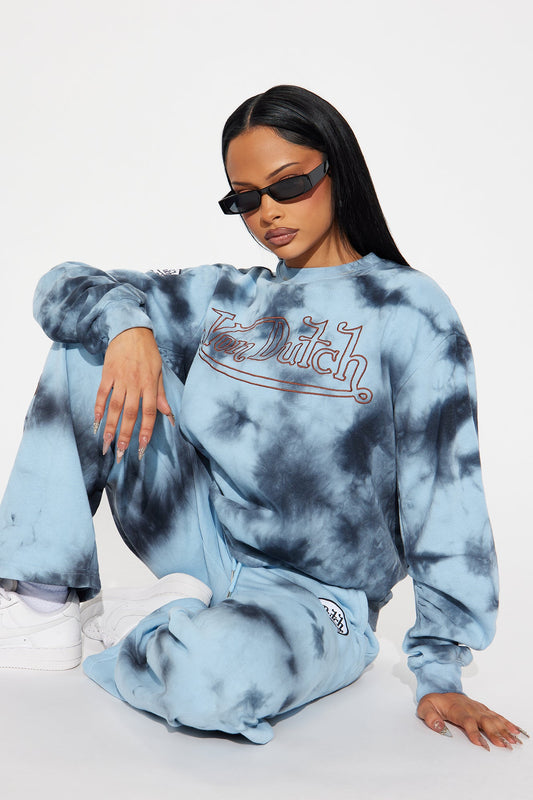 Von Dutch Mineral Washed Crewneck Sweatshirt - Navy Wash