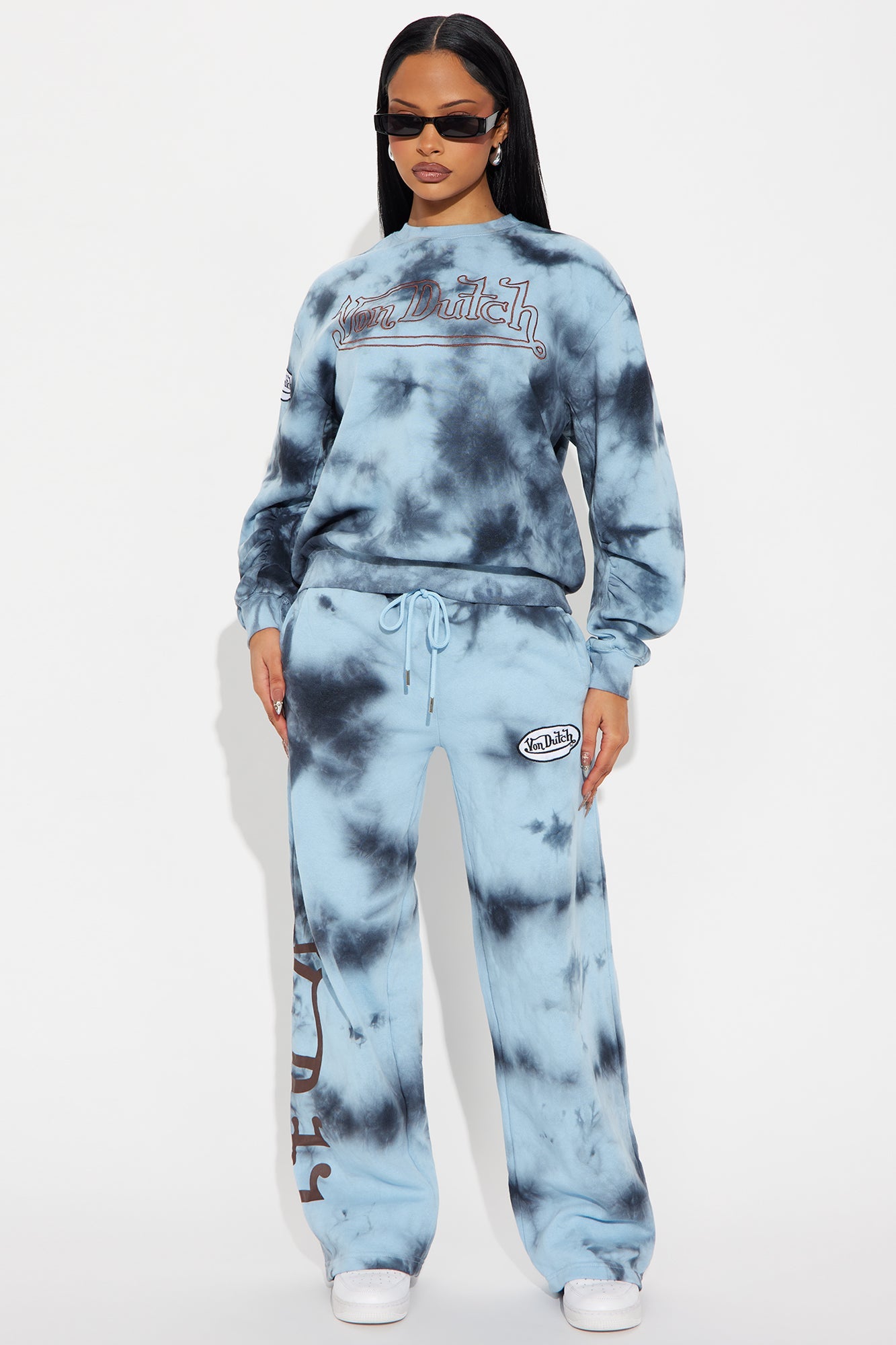 Von Dutch Mineral Washed Fleece Pants - Navy Wash