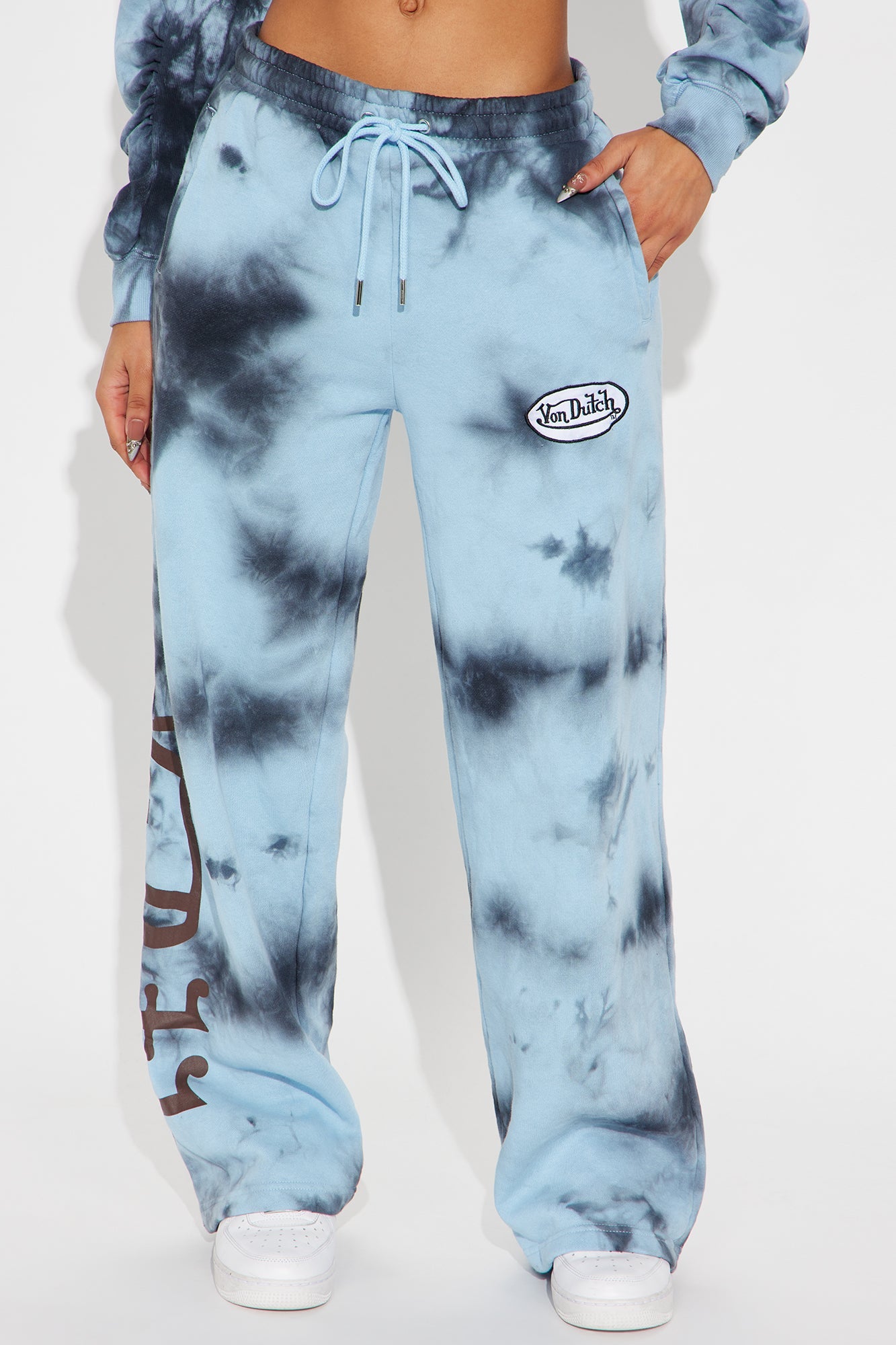Von Dutch Mineral Washed Fleece Pants - Navy Wash