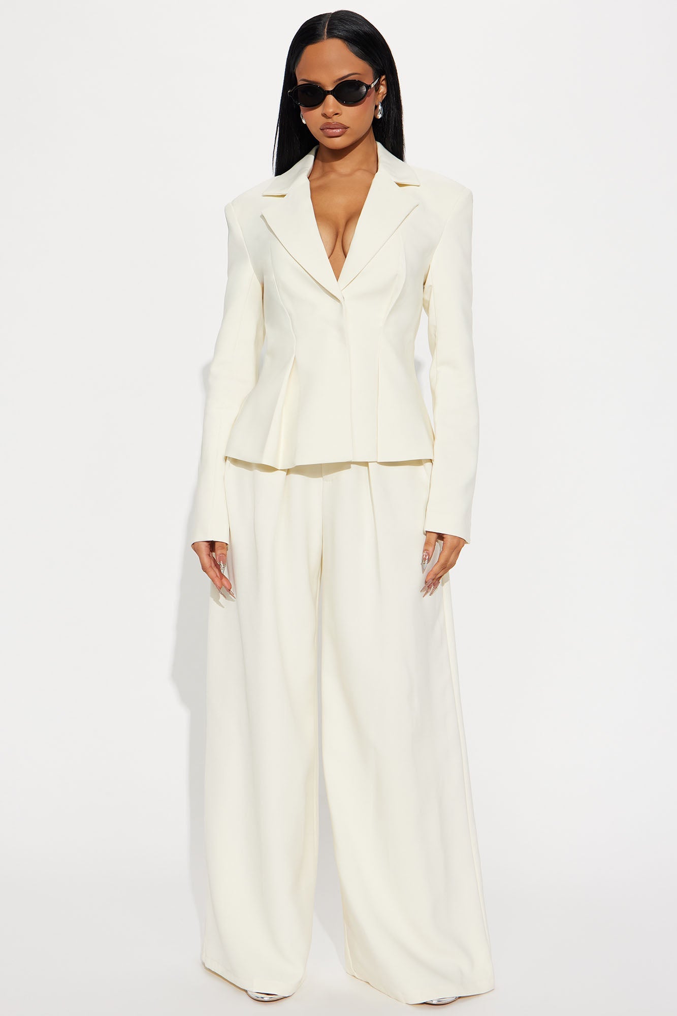 Luxe Living Pleated Trouser Pant 32″ - Ivory