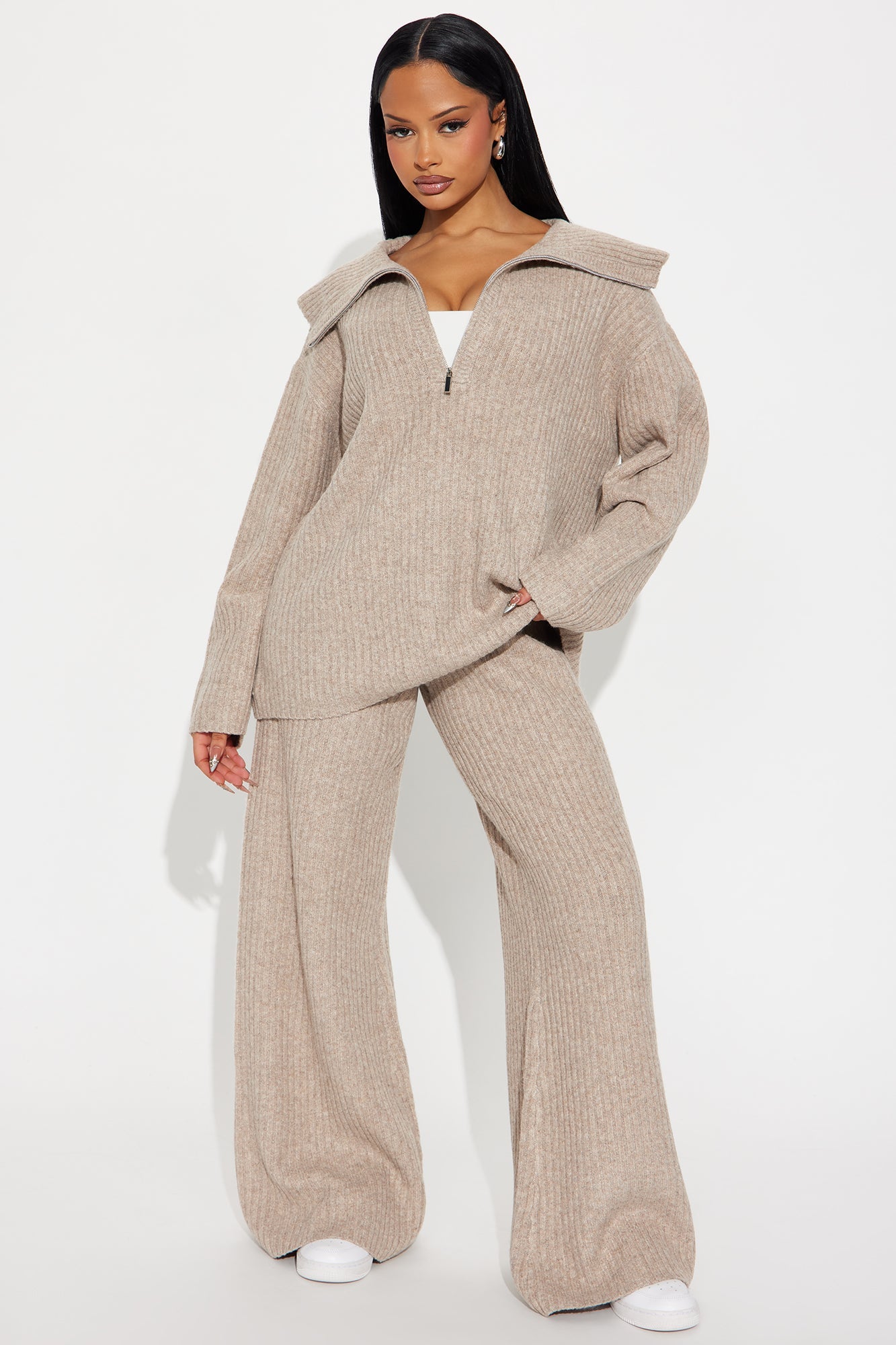Monroe Slouchy Sweater Pant Set - Taupe