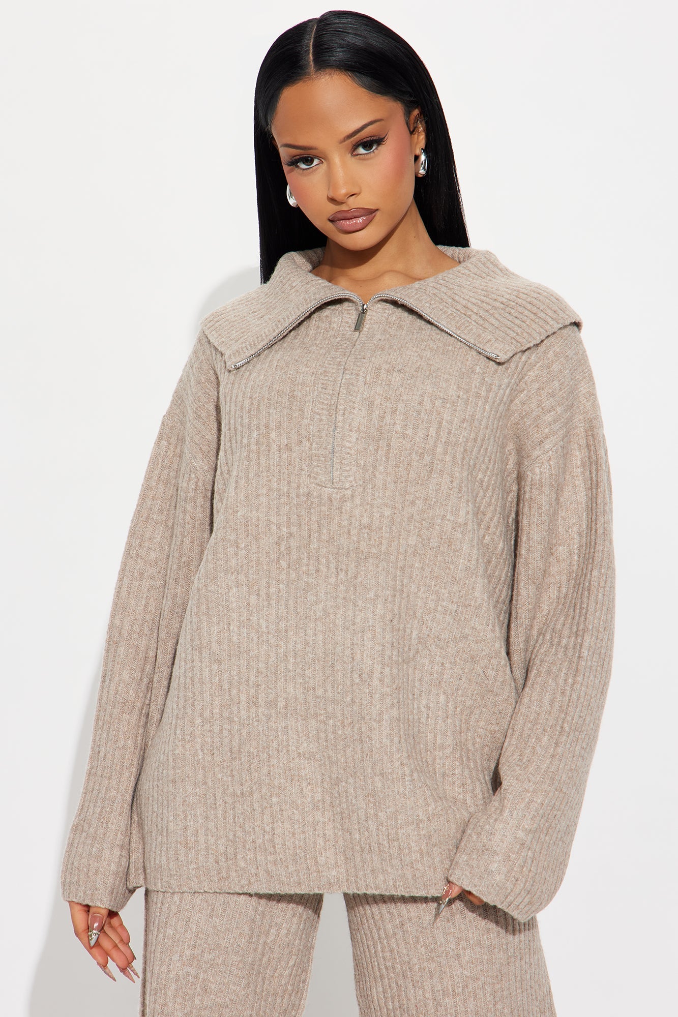 Monroe Slouchy Sweater Pant Set - Taupe