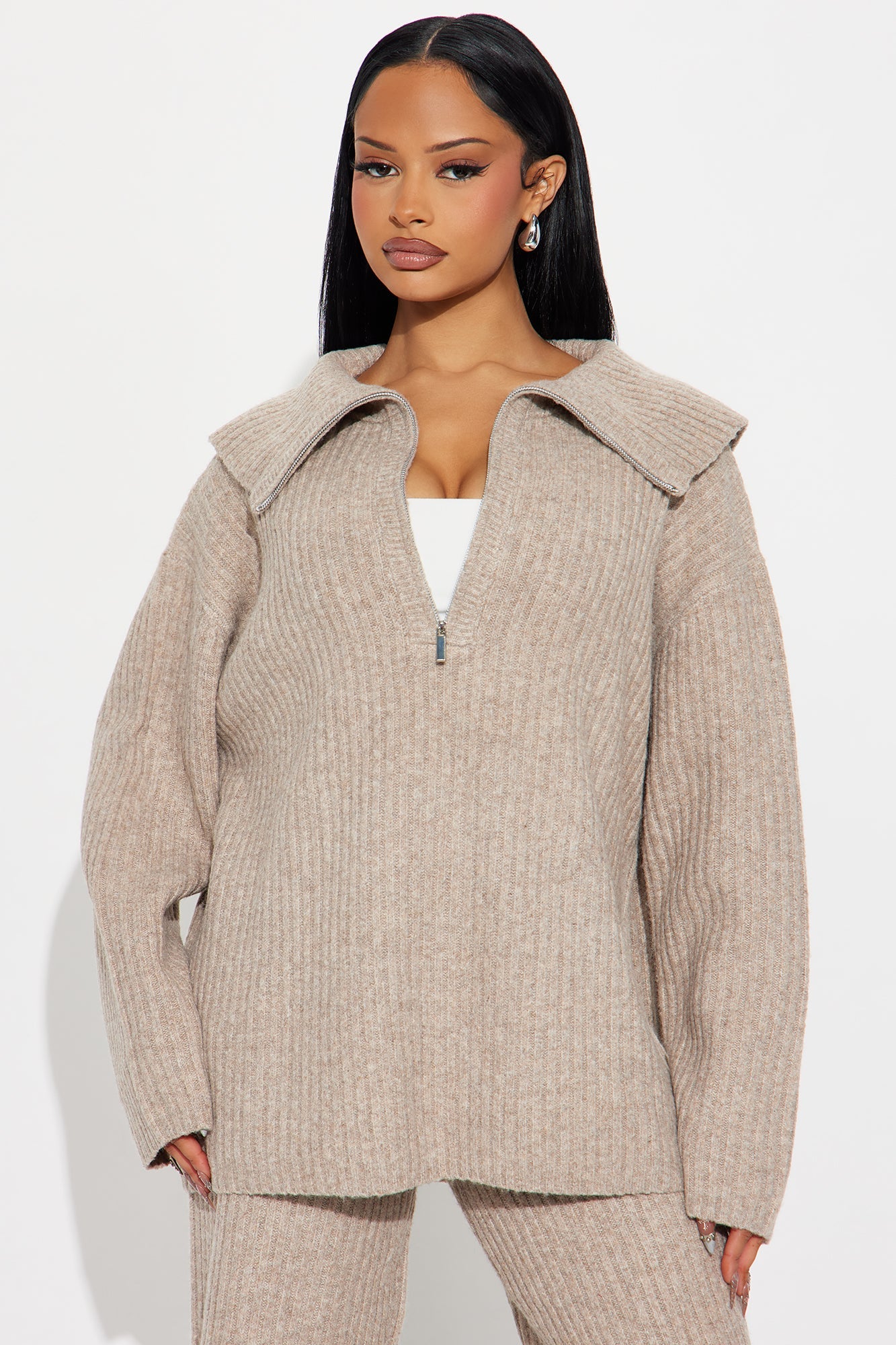 Monroe Slouchy Sweater Pant Set - Taupe