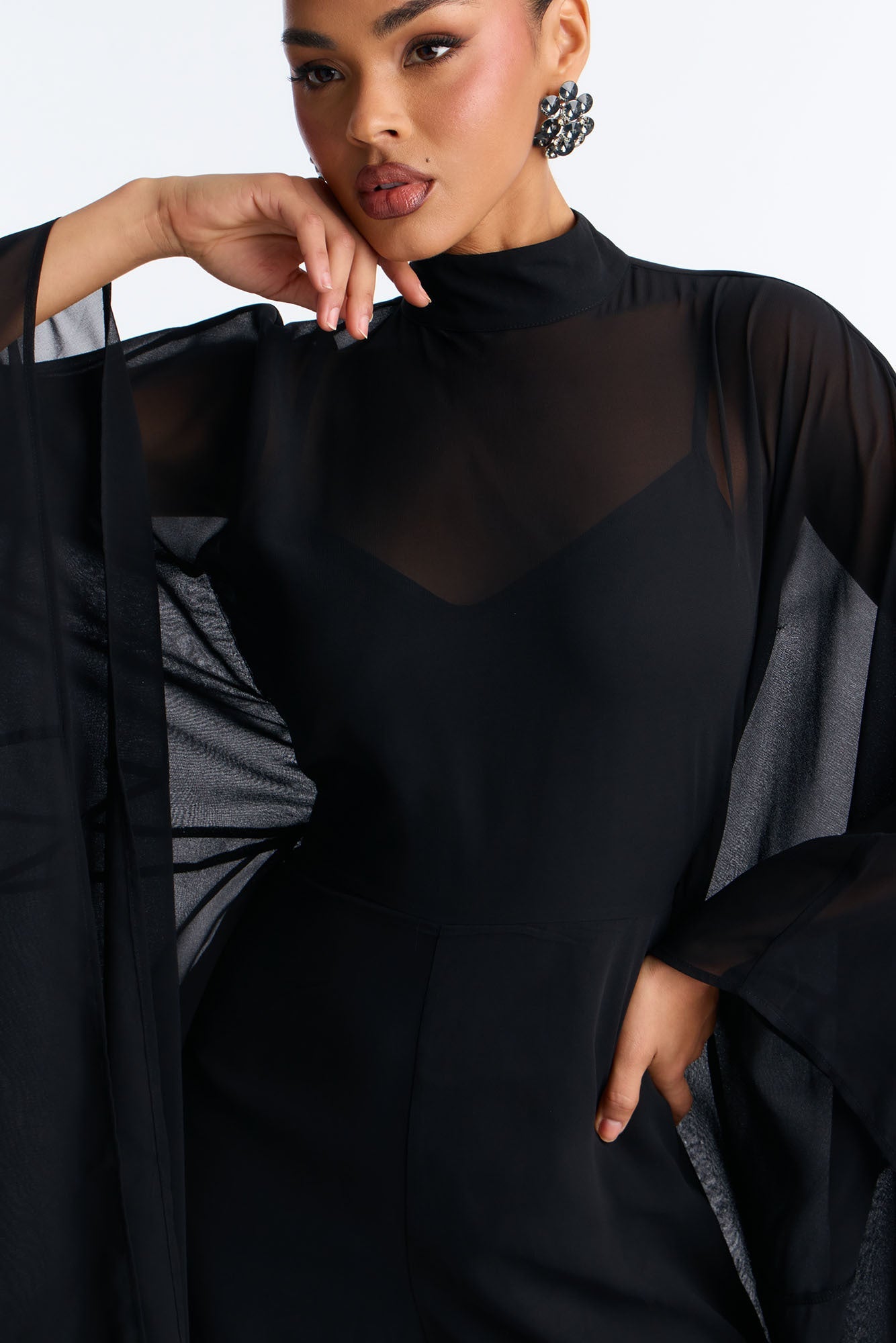 Rosalia Draped Wide Leg Jumpsuit - Black