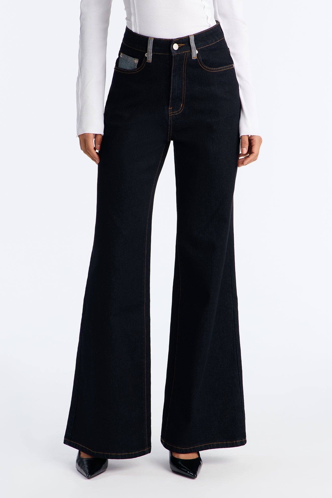 Highlands Wide Leg Jeans - Dark Denim