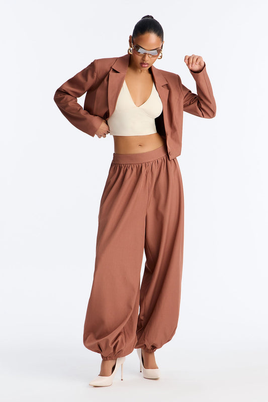 Bianka Blazer Balloon Pant Set - Rust
