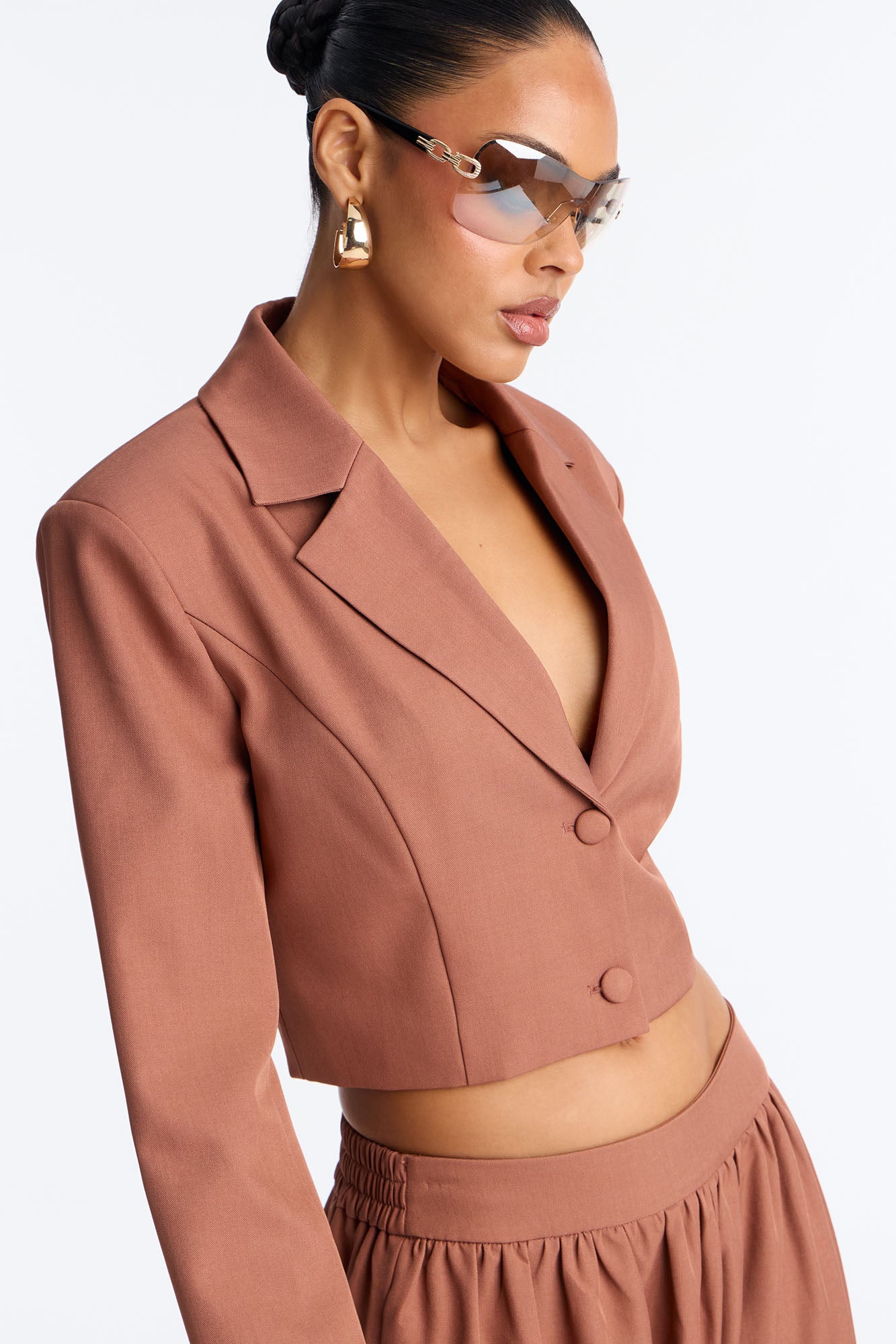 Bianka Blazer Balloon Pant Set - Rust