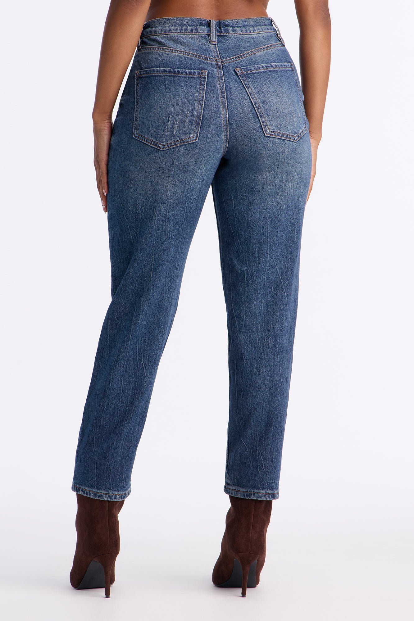 Classic Ankle Straight Leg Jeans - Dark Wash