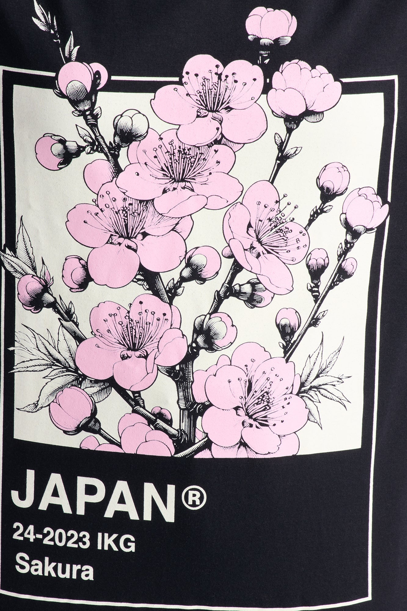 Japan Cherry Blossom Oversize Tshirt - Black