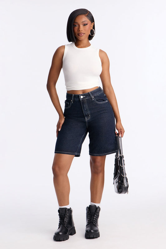 Nomad Bermuda Denim Shorts - Dark Denim