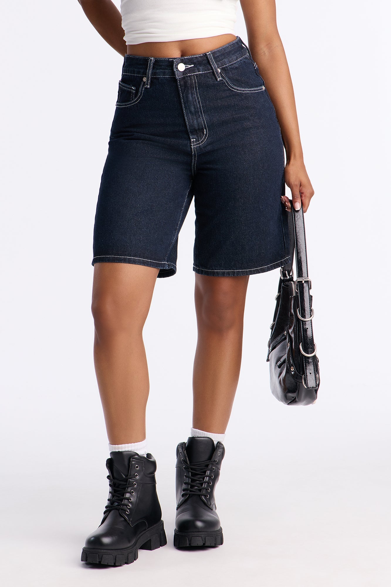 Nomad Bermuda Denim Shorts - Dark Denim