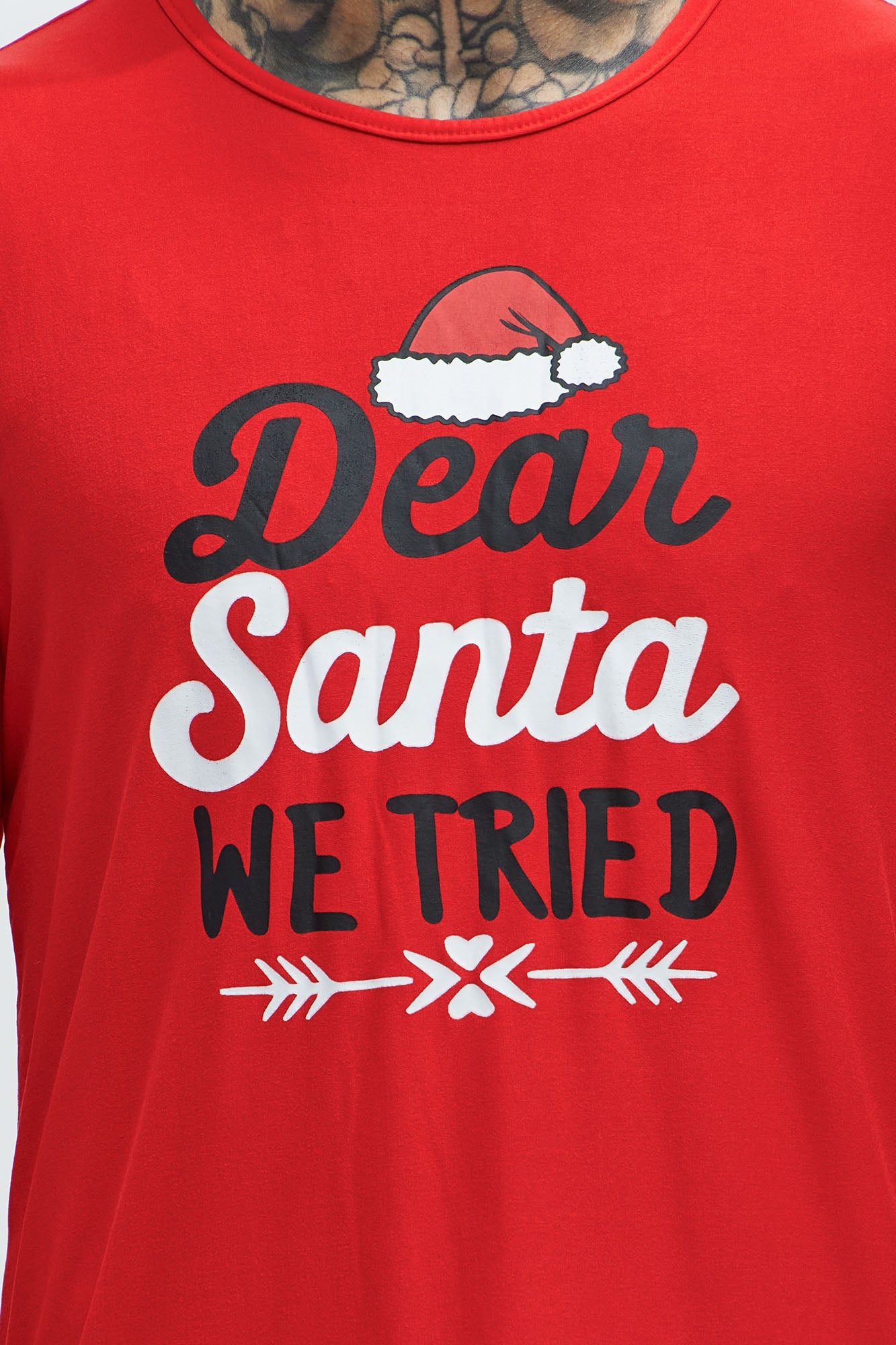 Dear Santa We Tried Holiday PJ Set - Black/combo