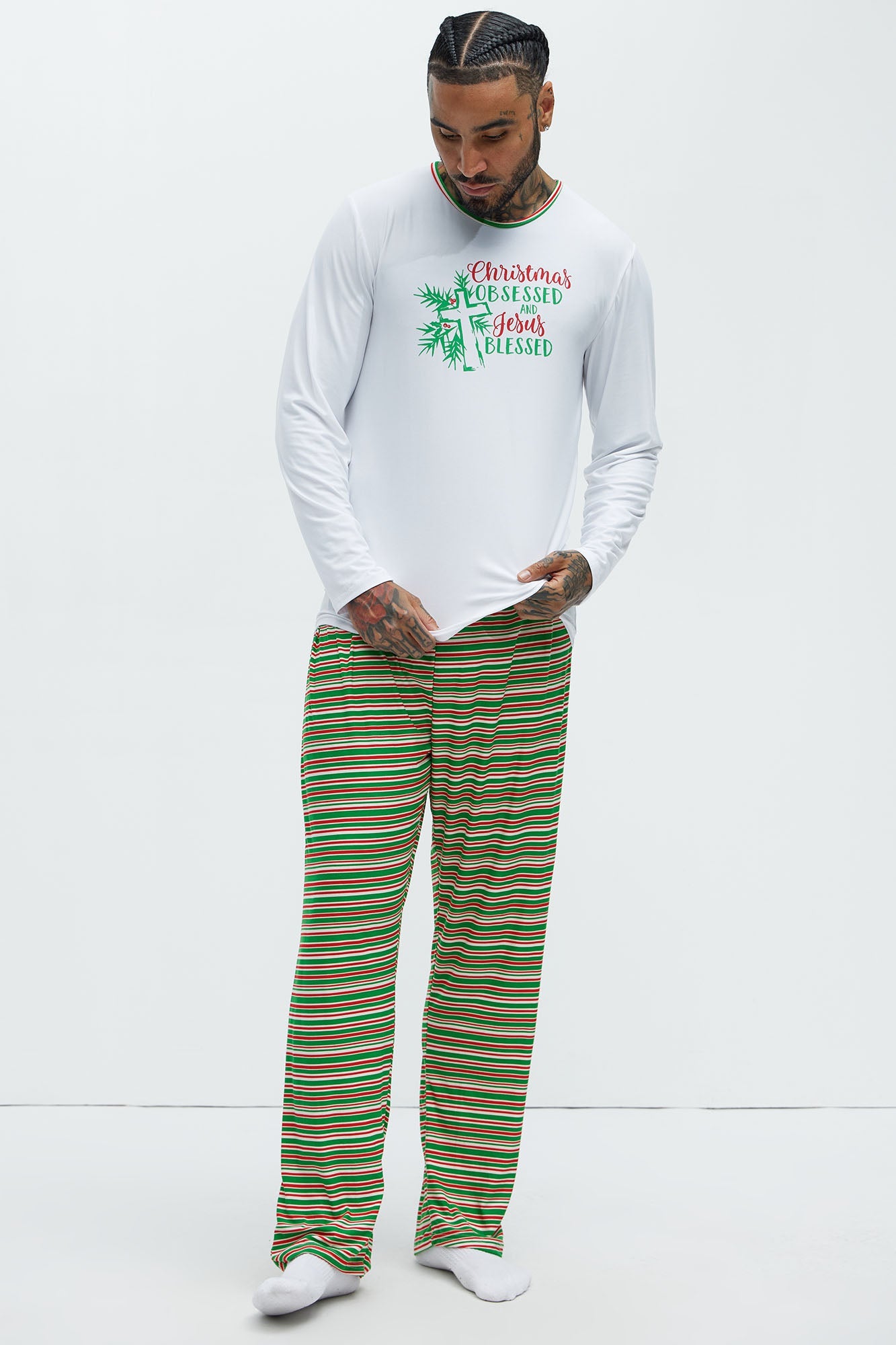 Reason For The Season Holiday PJ Set - White/combo