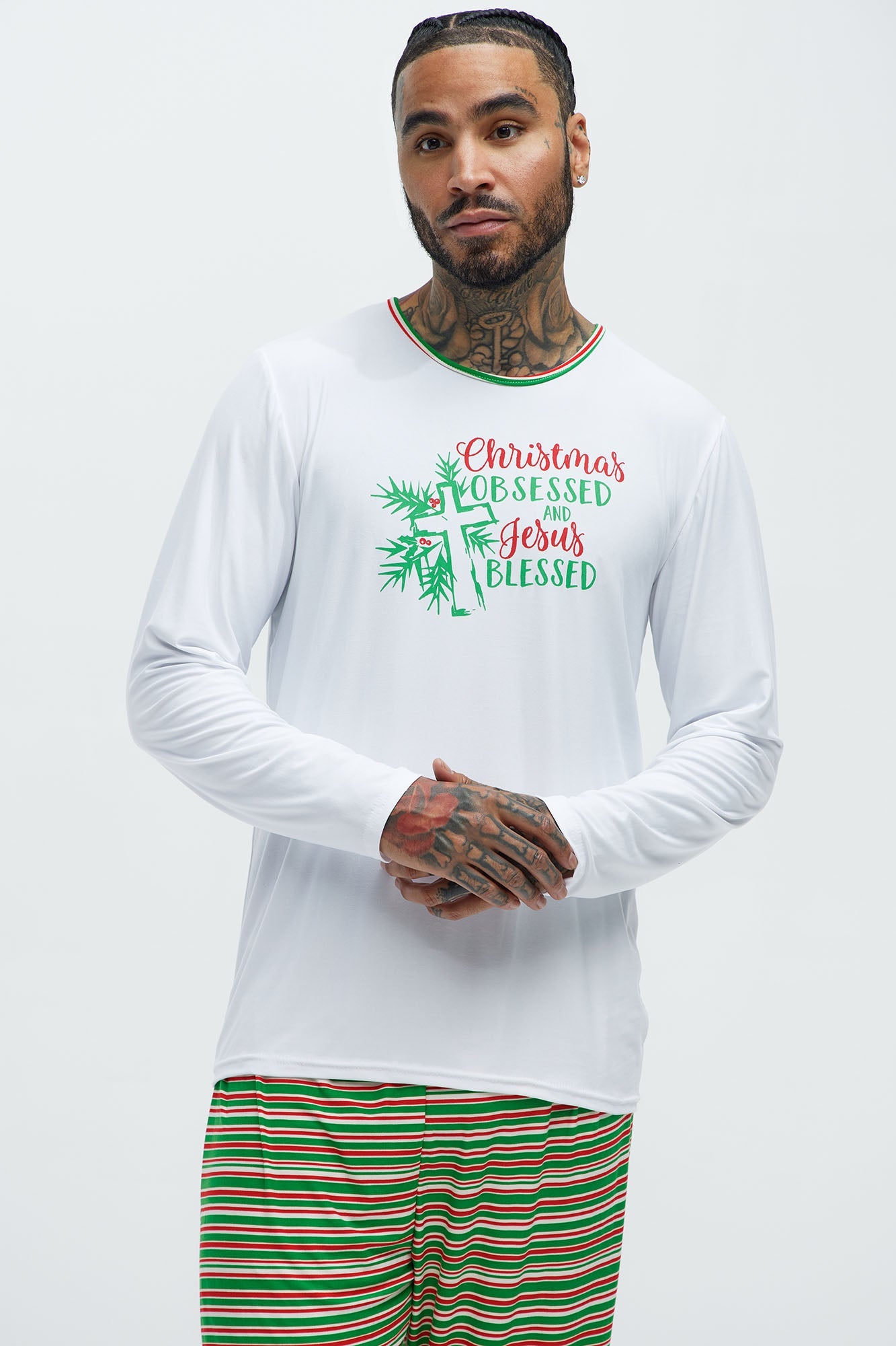 Reason For The Season Holiday PJ Set - White/combo